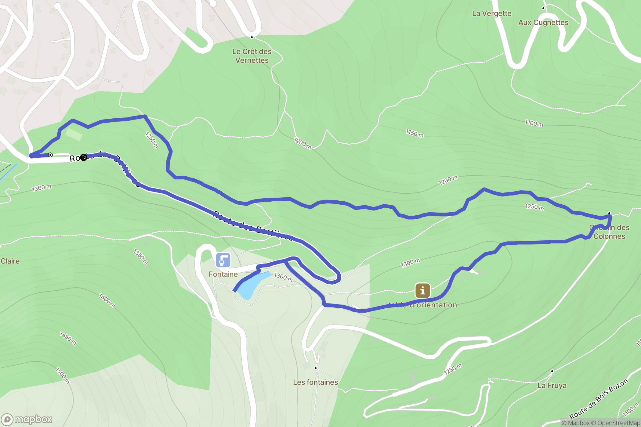 Saint-Pancrace : carte du parcours de randonnée - France