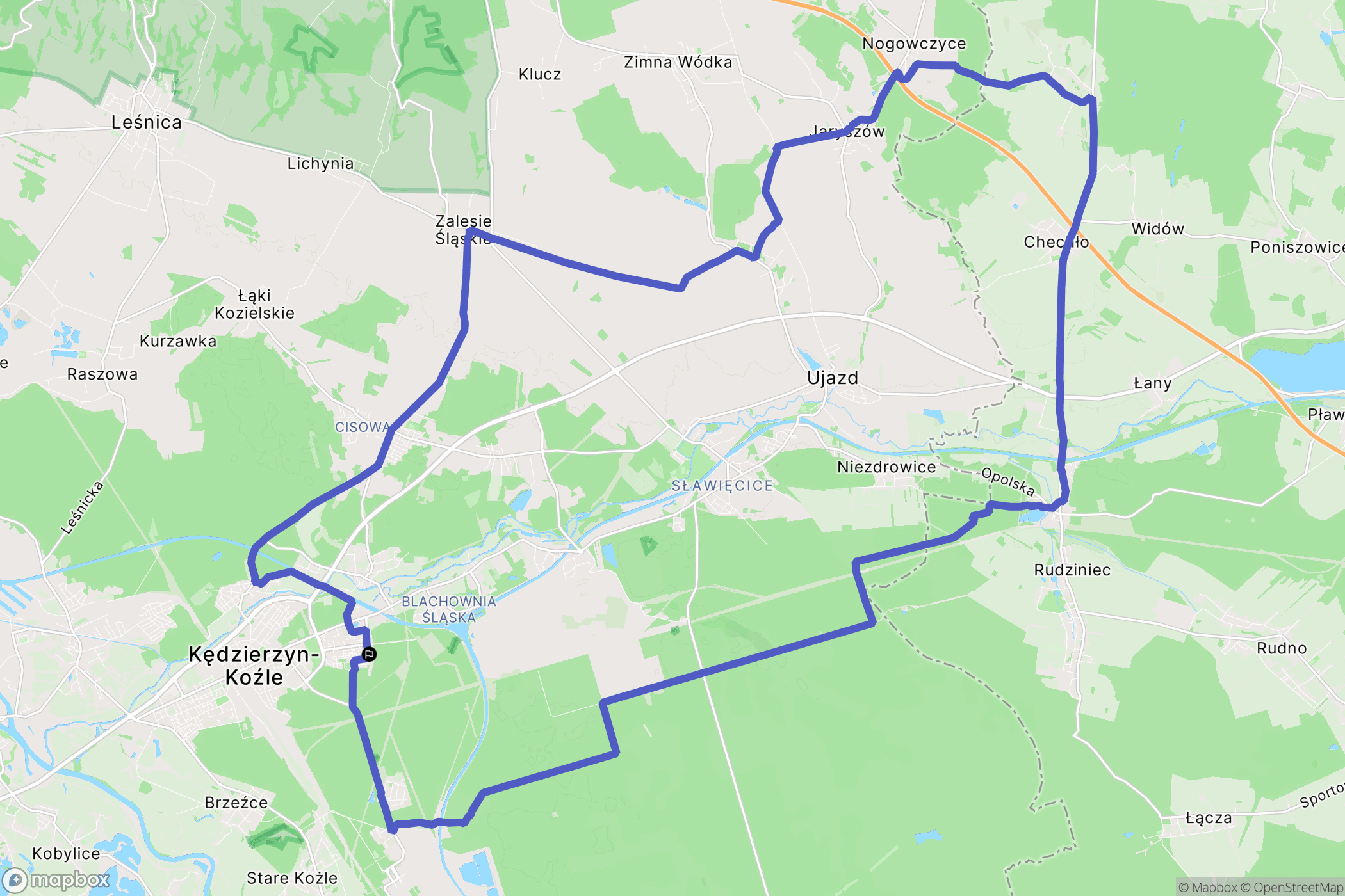 Kędzierzyn-Koźle: mapa trasy - Poland