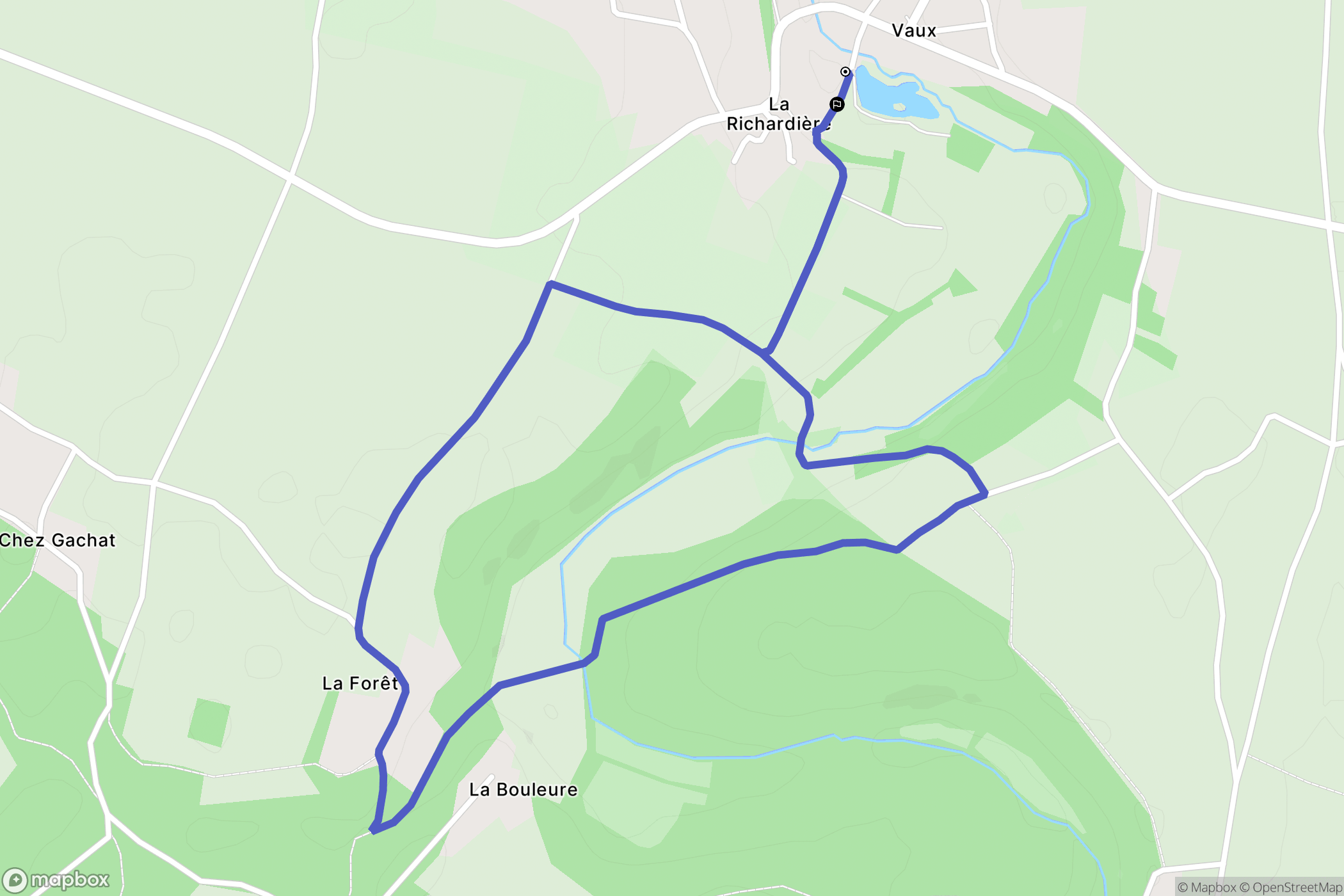 Valence-en-Poitou : carte du parcours de randonnée - France