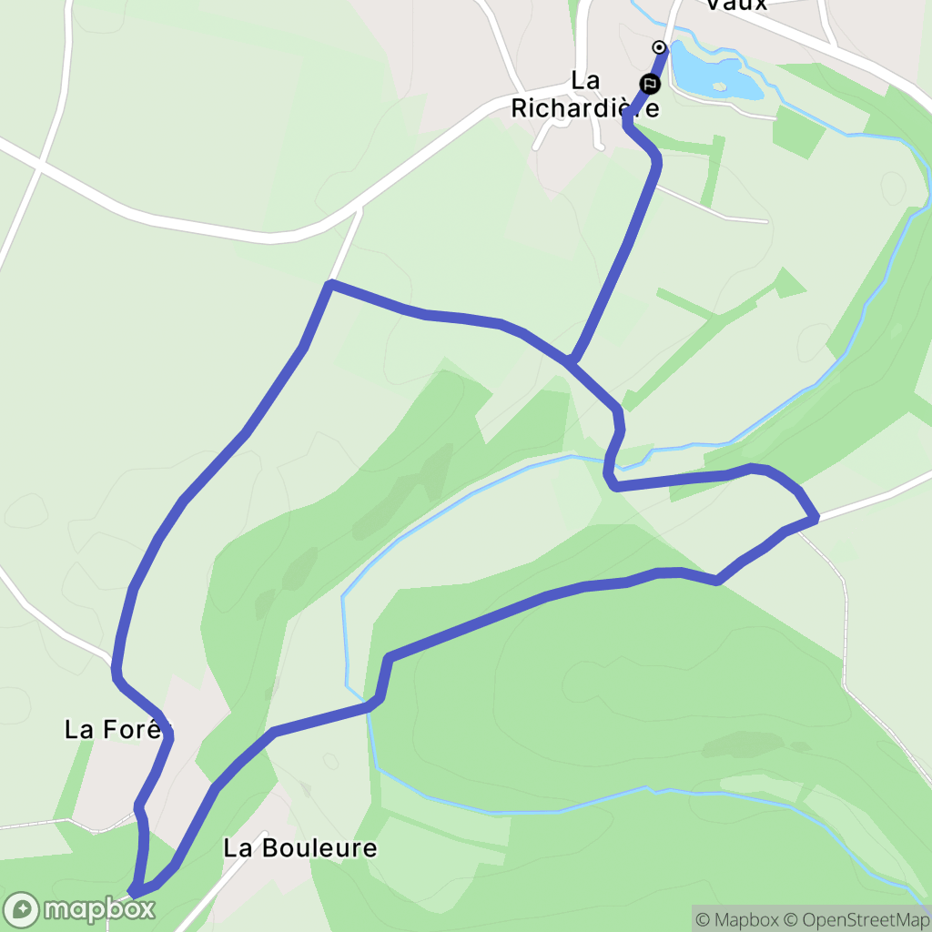 Valence-en-Poitou : carte du parcours de randonnée - France