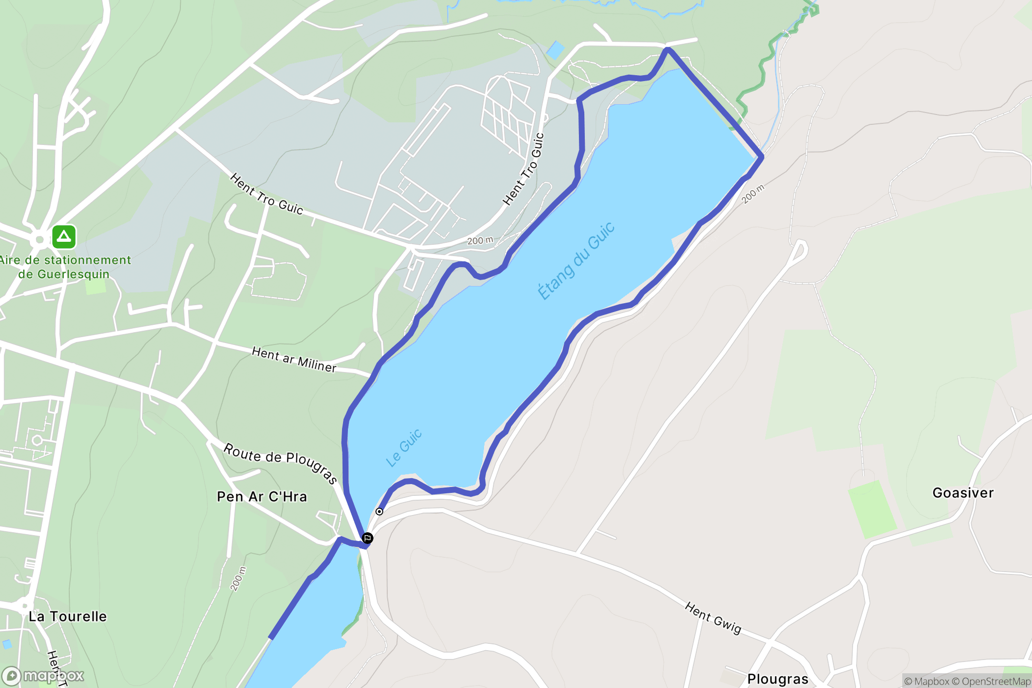 Guerlesquin : carte du parcours de randonnée - France