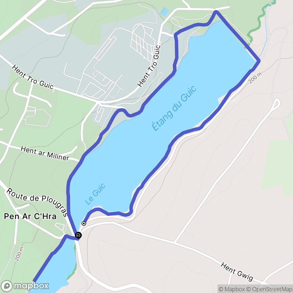 Guerlesquin : carte du parcours de randonnée - France