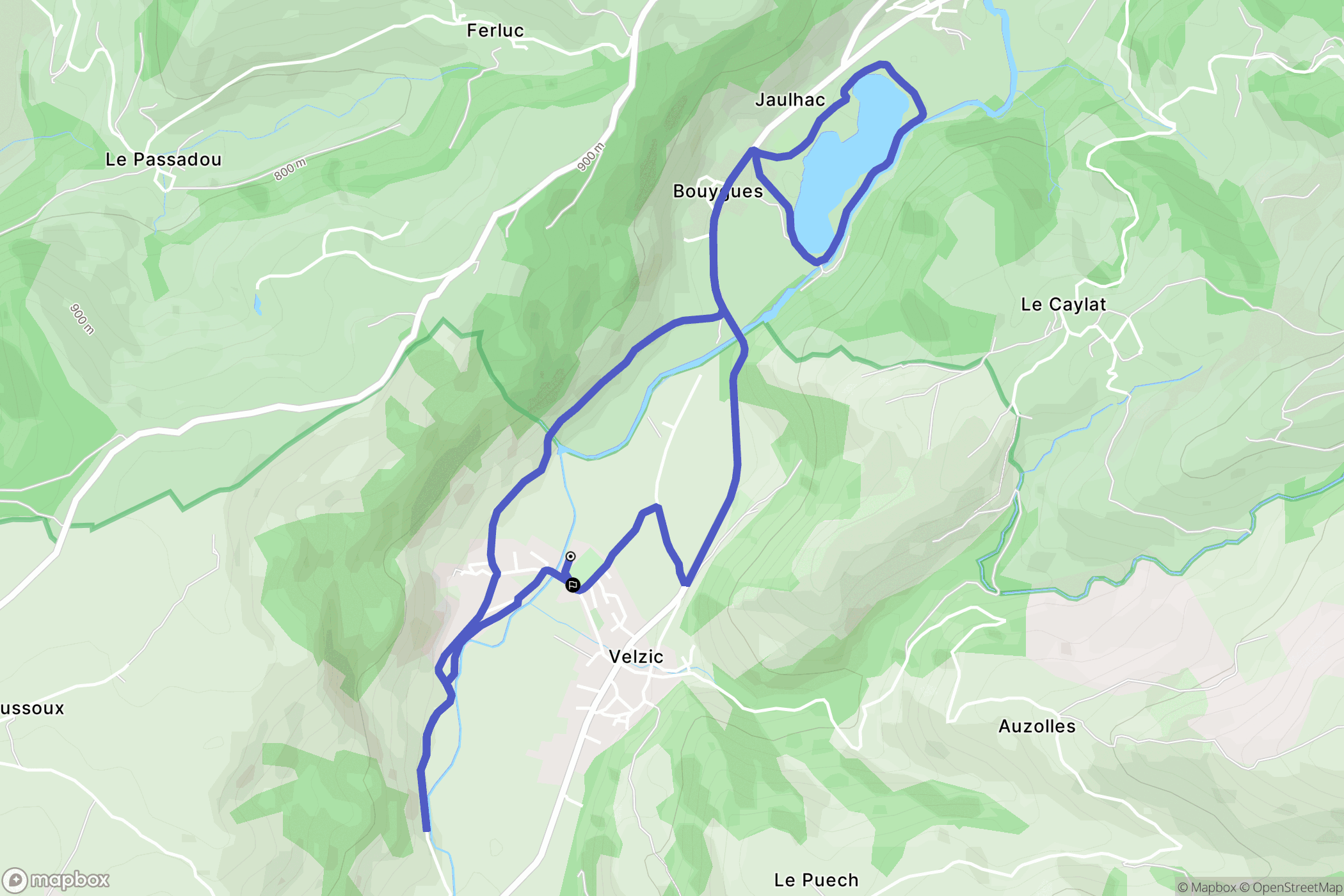 Velzic : carte du parcours de randonnée - France