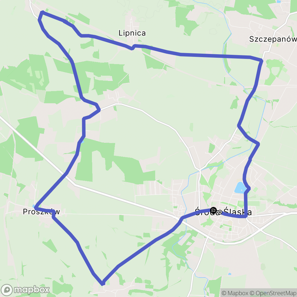 Środa Śląska: mapa trasy - Poland