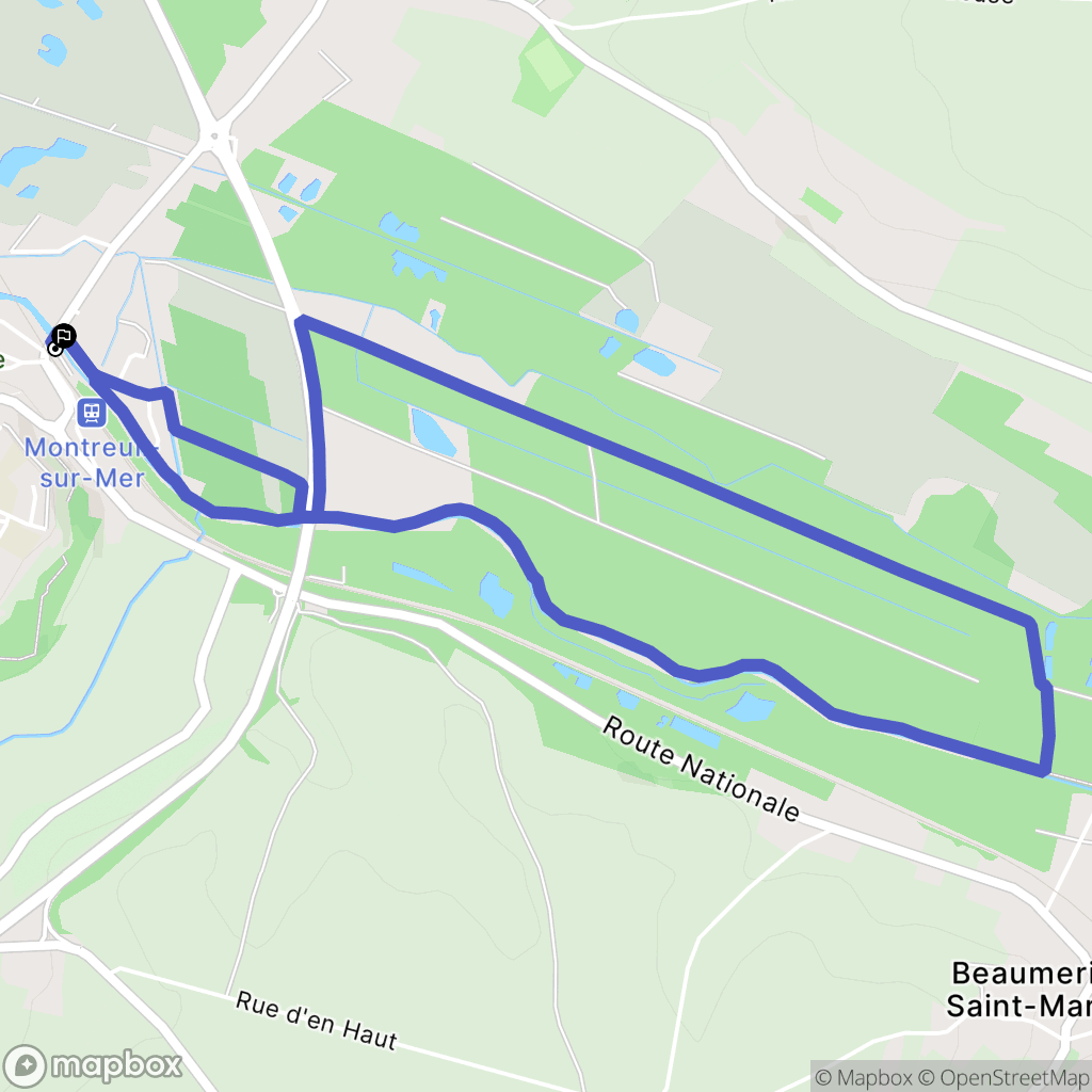 Montreuil-sur-Mer : carte du parcours de randonnée - France