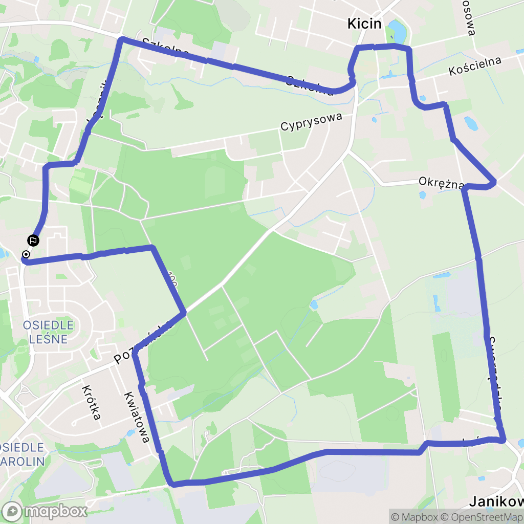 Koziegłowy: mapa trasy - Poland