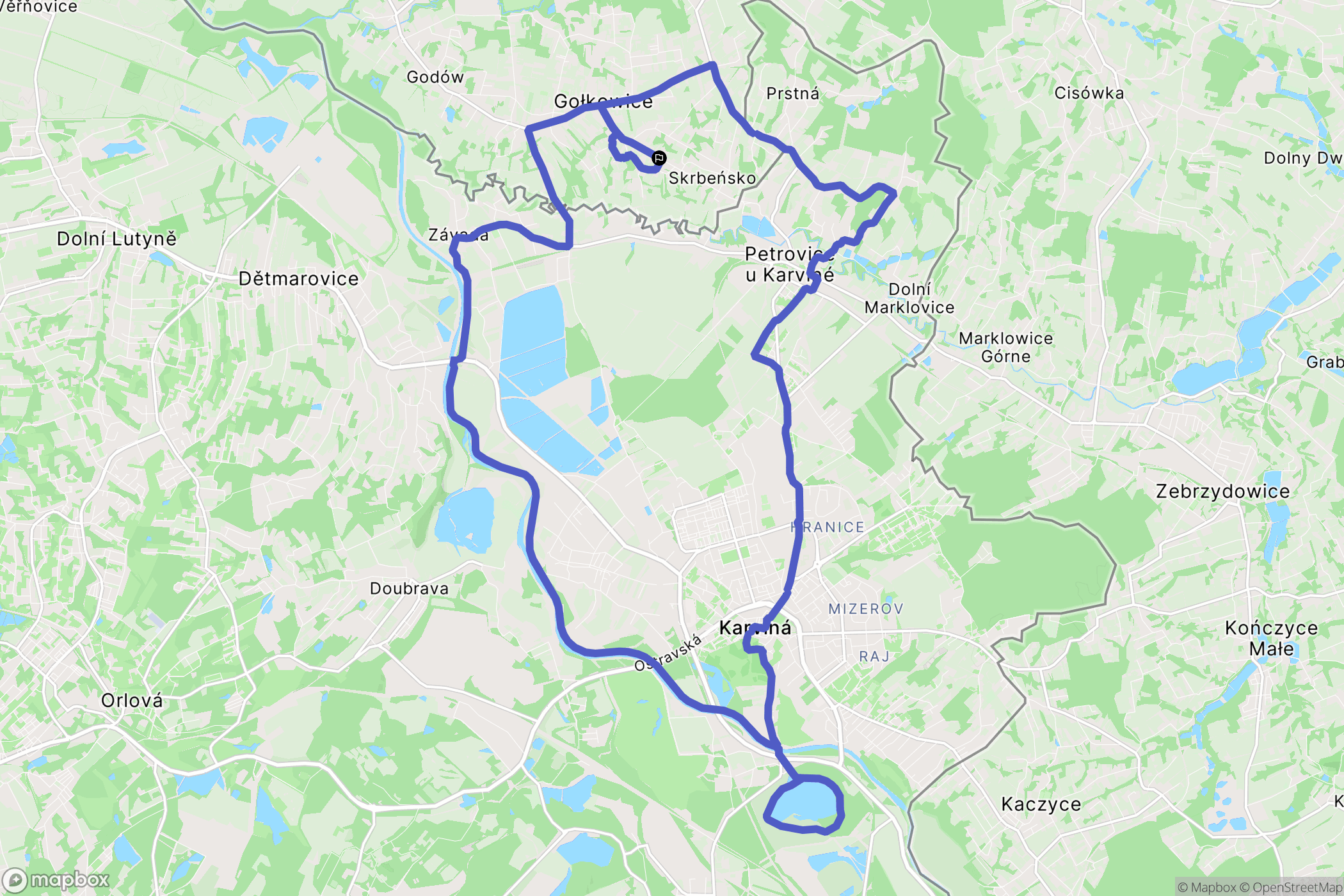 Skrbeńsko: mapa trasy - Poland