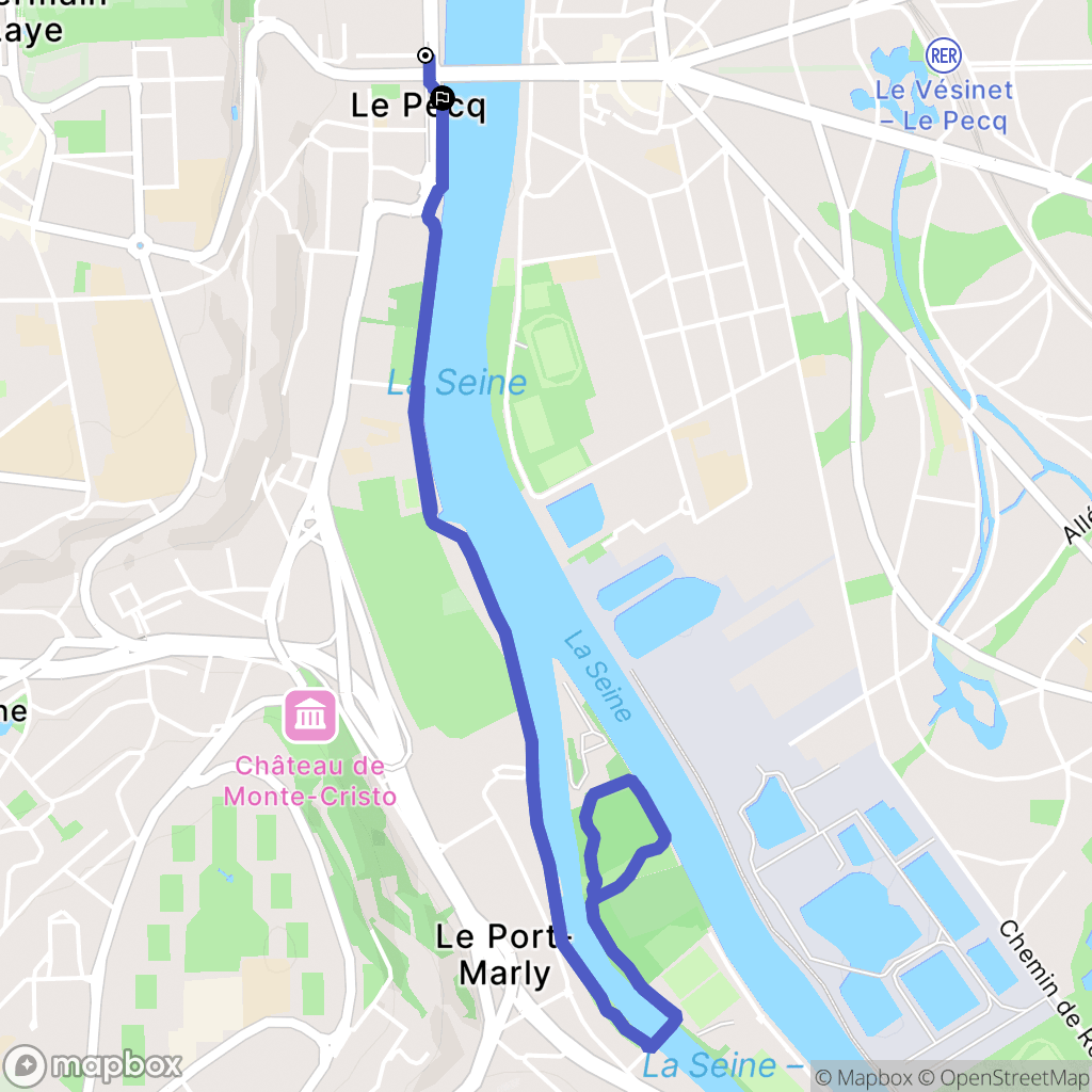 Le Pecq : carte du parcours de randonnée - France