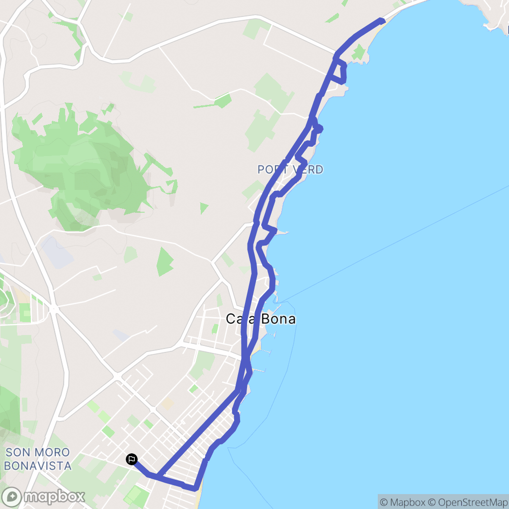 Cala Millor : carte du parcours de randonnée - Spain