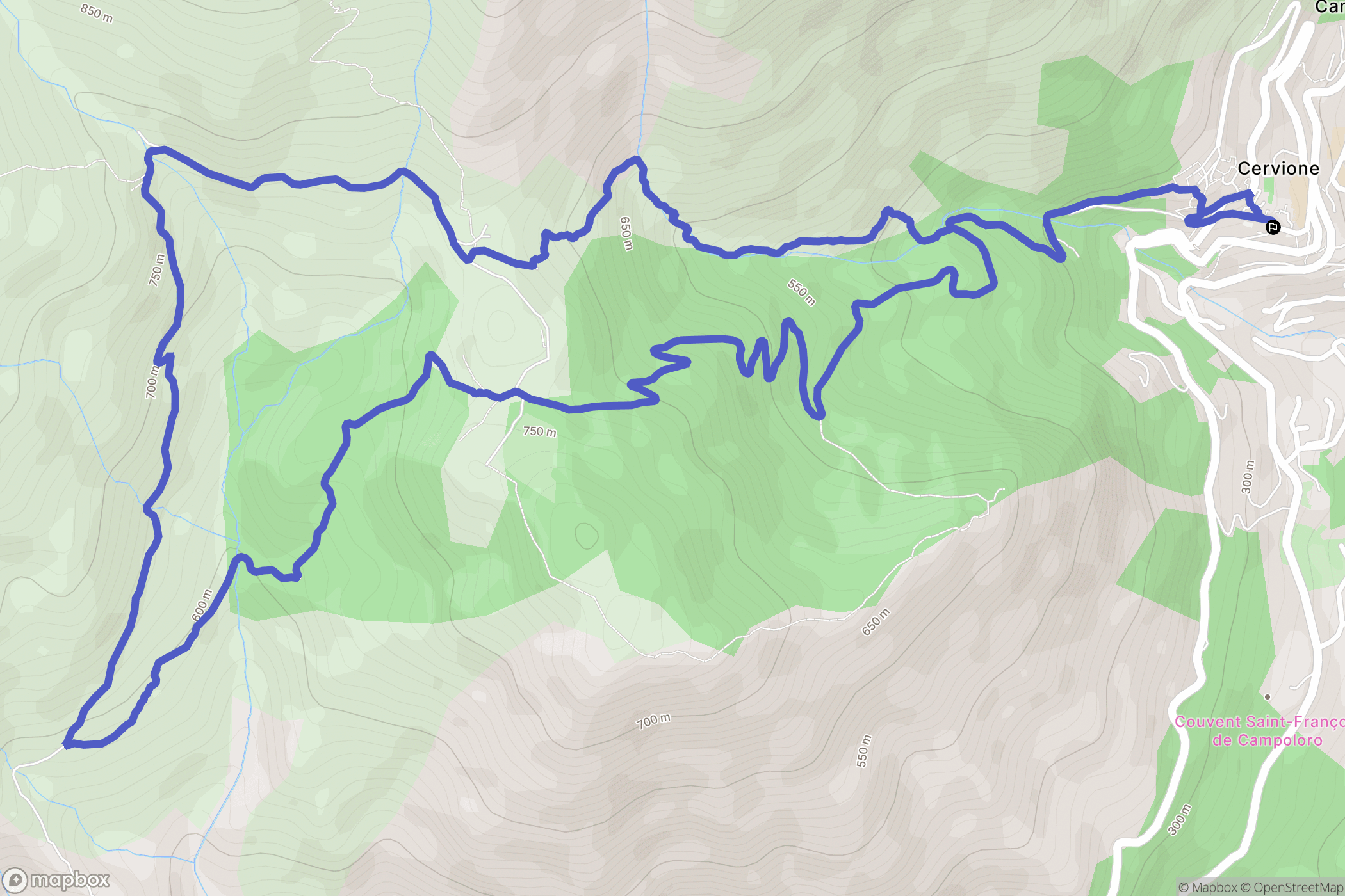 Cervione : carte du parcours de randonnée - France