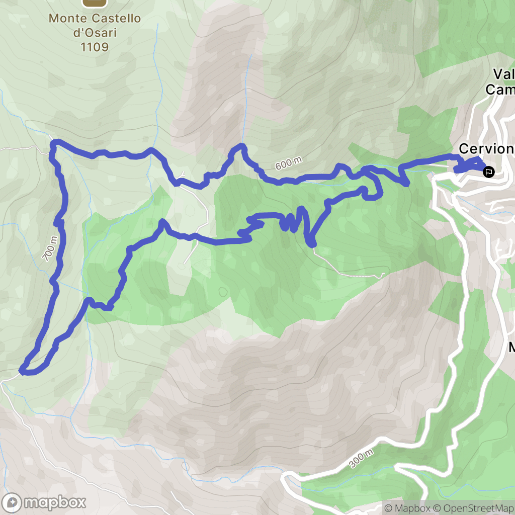 Cervione : carte du parcours de randonnée - France