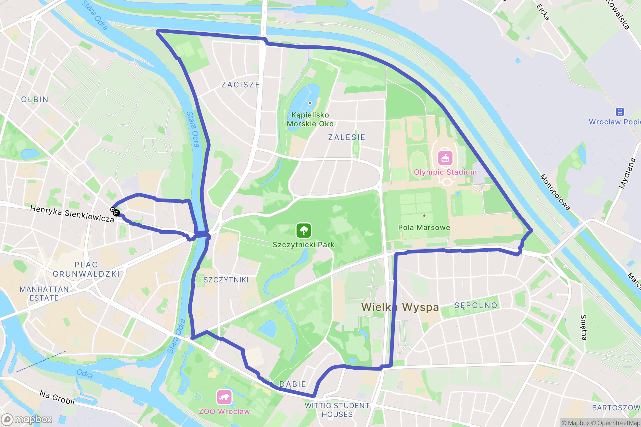 Wrocław: mapa trasy - Poland