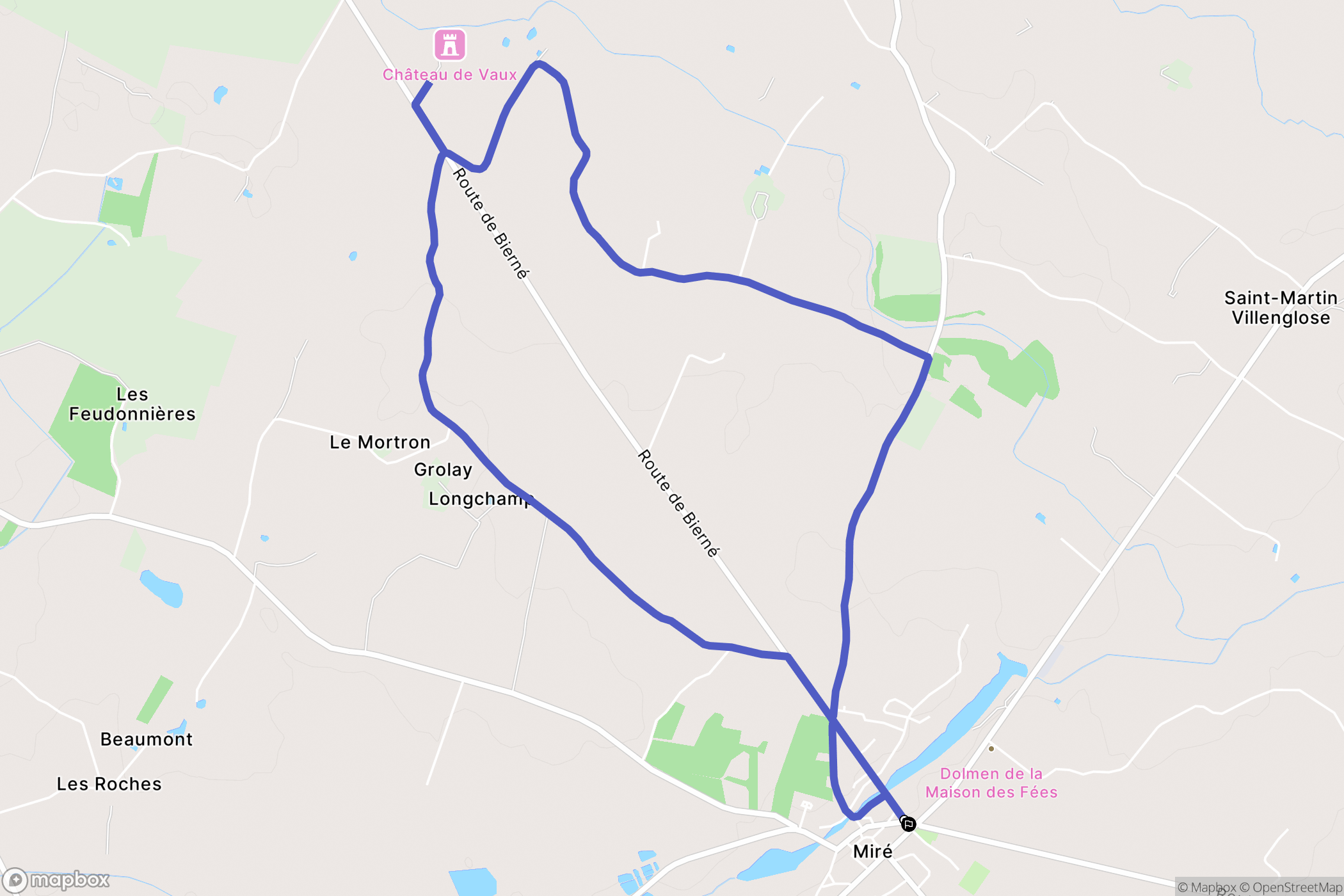 Miré : carte du parcours de randonnée - France