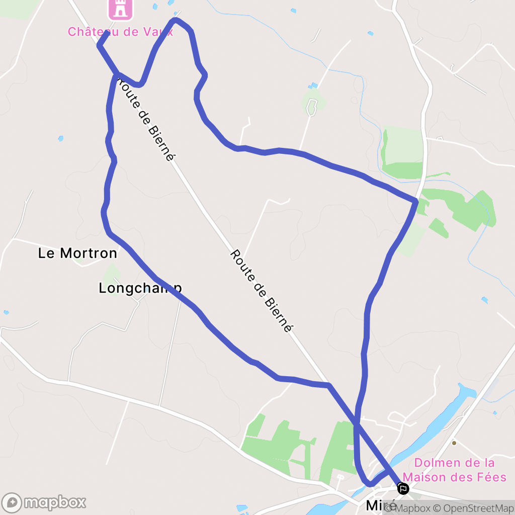 Miré : carte du parcours de randonnée - France
