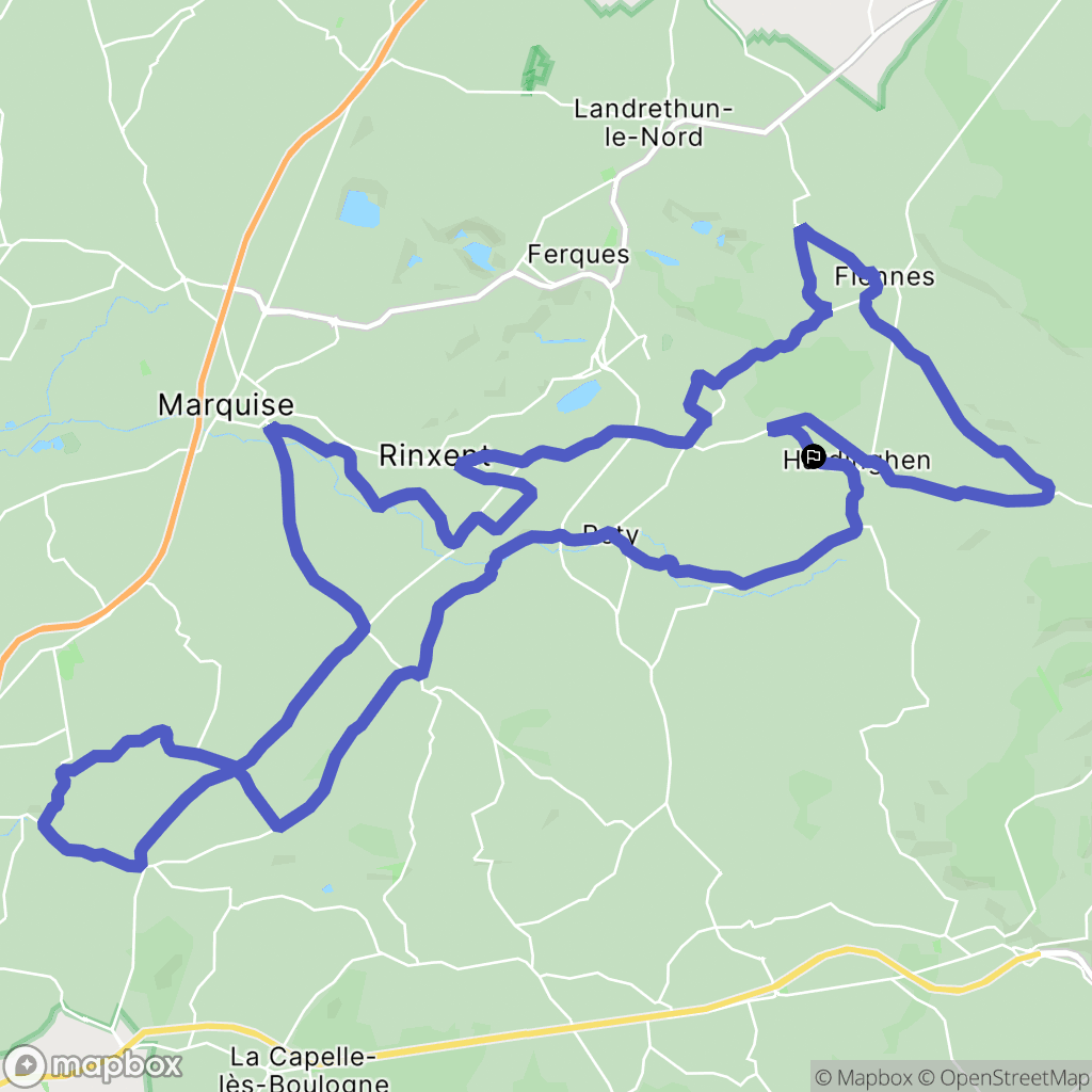 Hardinghen : carte du parcours de randonnée - France