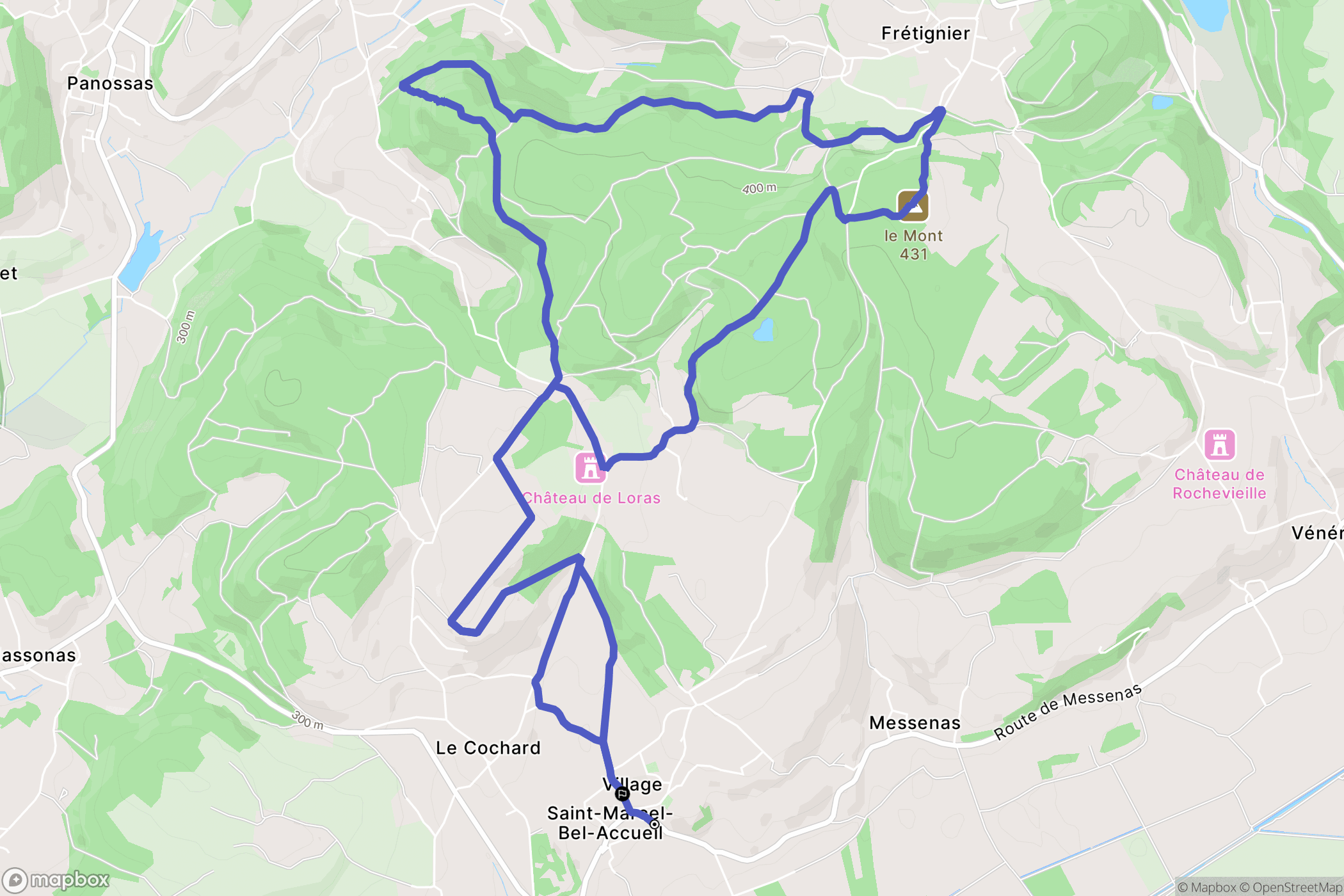 Saint-Marcel-Bel-Accueil : carte du parcours de randonnée - France