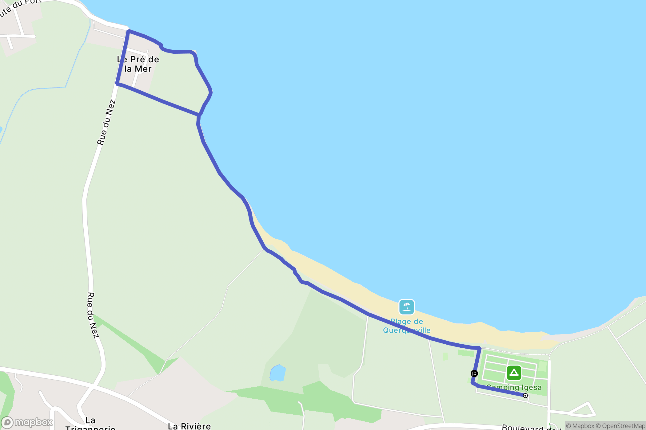 Cherbourg-en-Cotentin : carte du parcours de randonnée - France