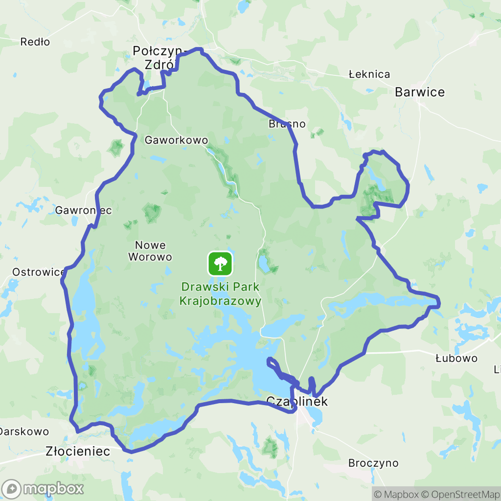 Mapa wyznaczonego obszaru drawski-park-krajobrazowy-trasy-piesze