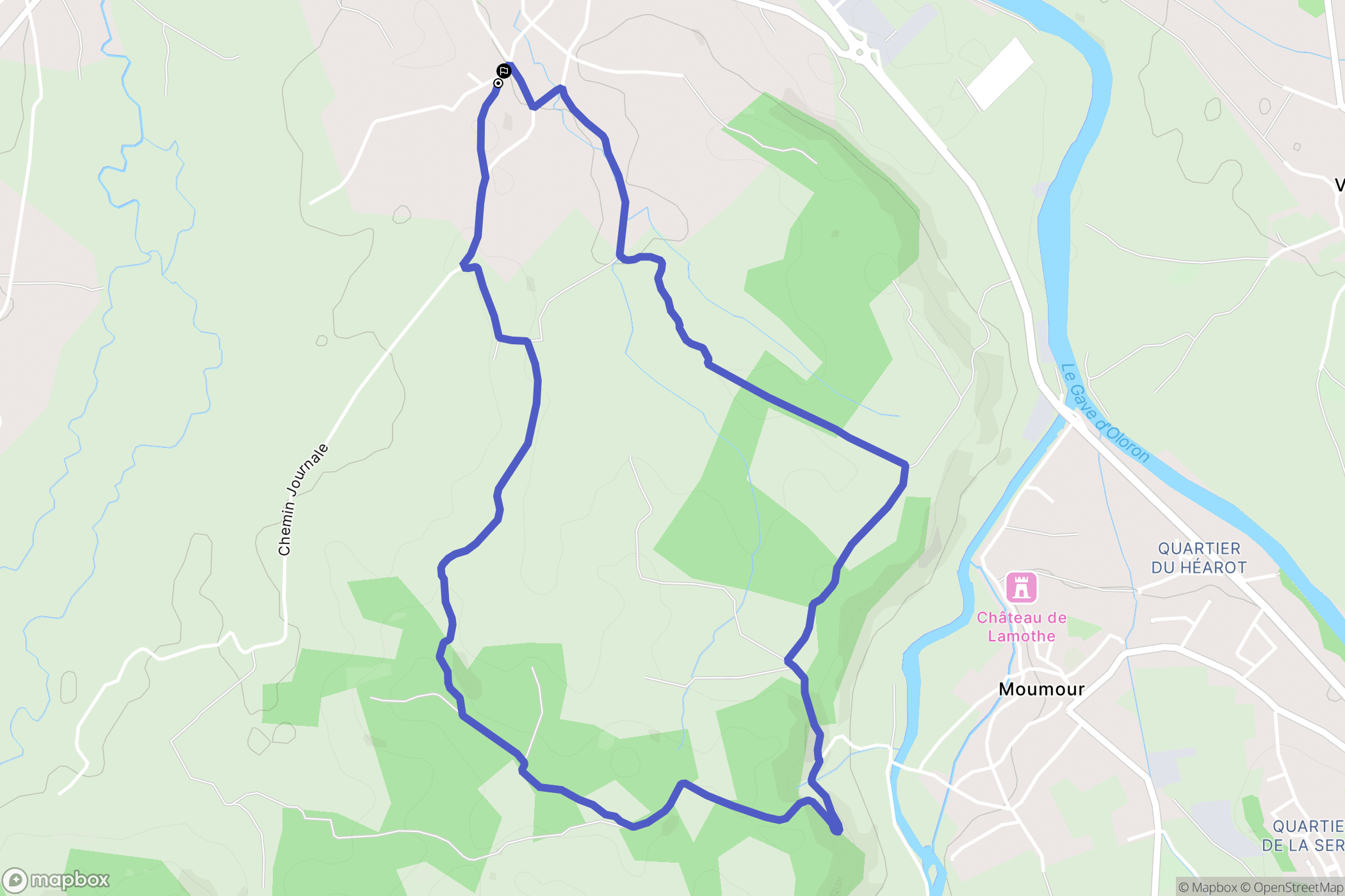 Orin : carte du parcours de randonnée - France
