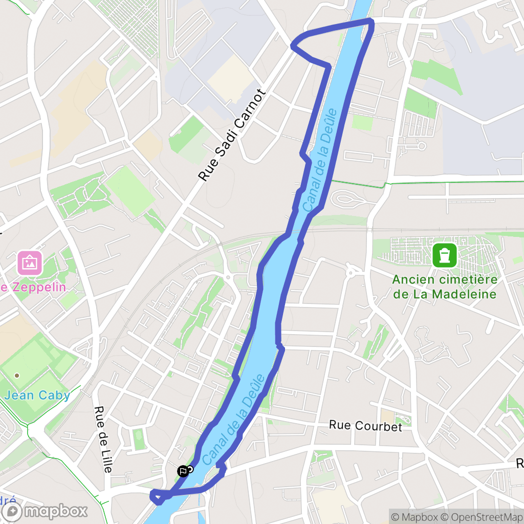 Saint-André-lez-Lille : carte du parcours de randonnée - France