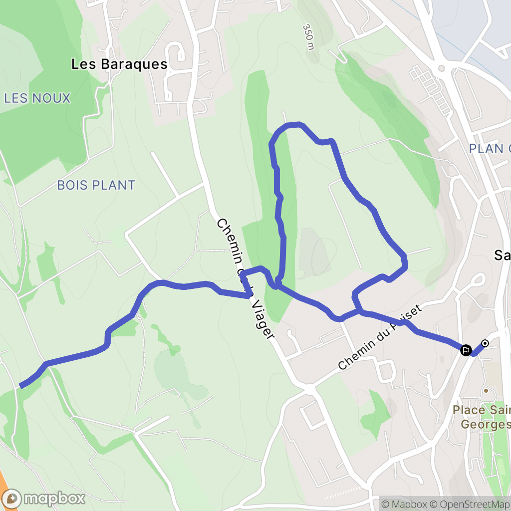 Saint-Jeoire-Prieuré : carte du parcours de randonnée - France