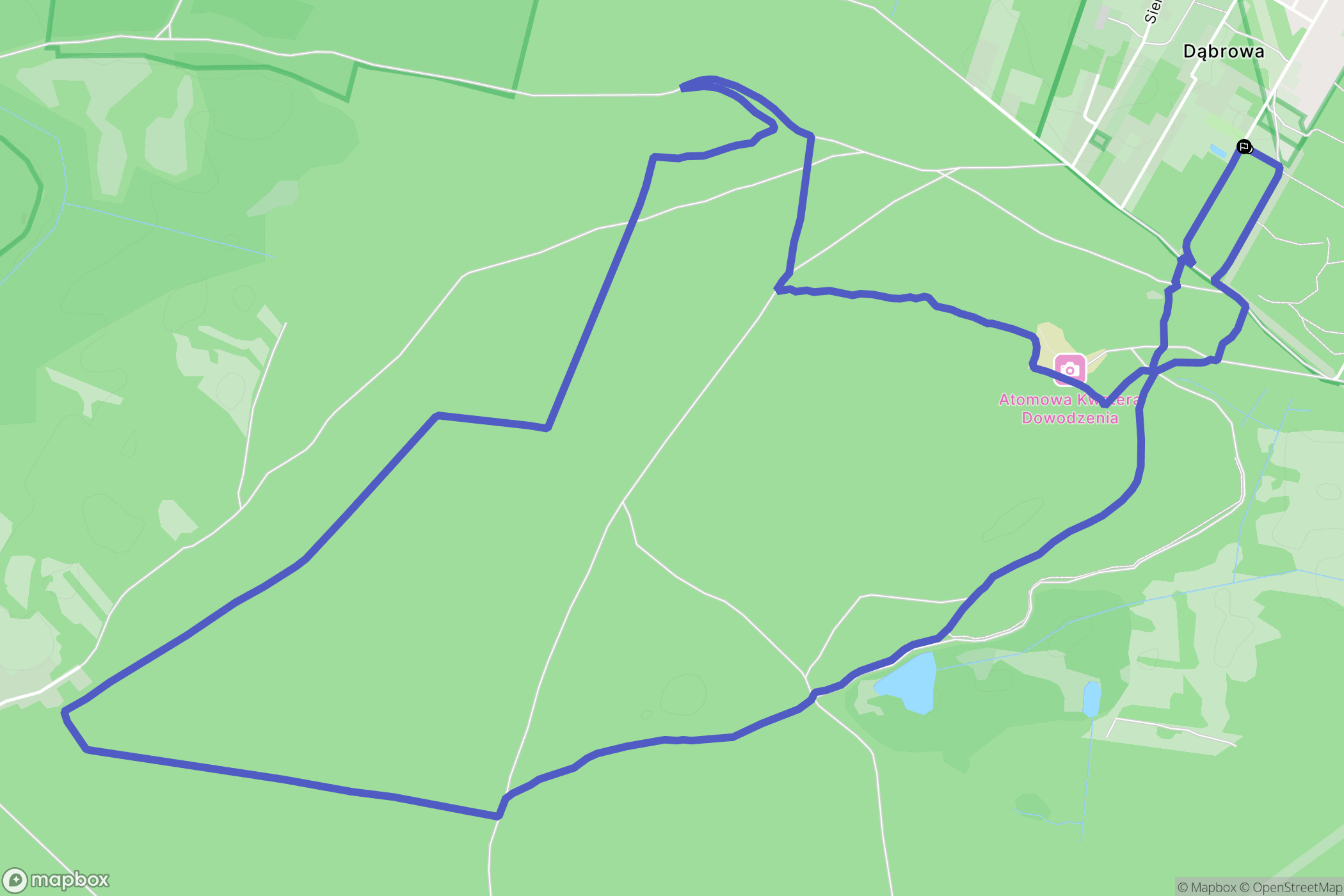 Dąbrowa: mapa trasy - Poland