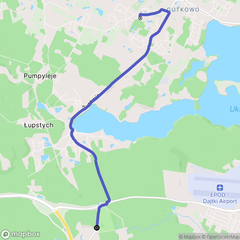 Olsztyn: mapa trasy - Poland