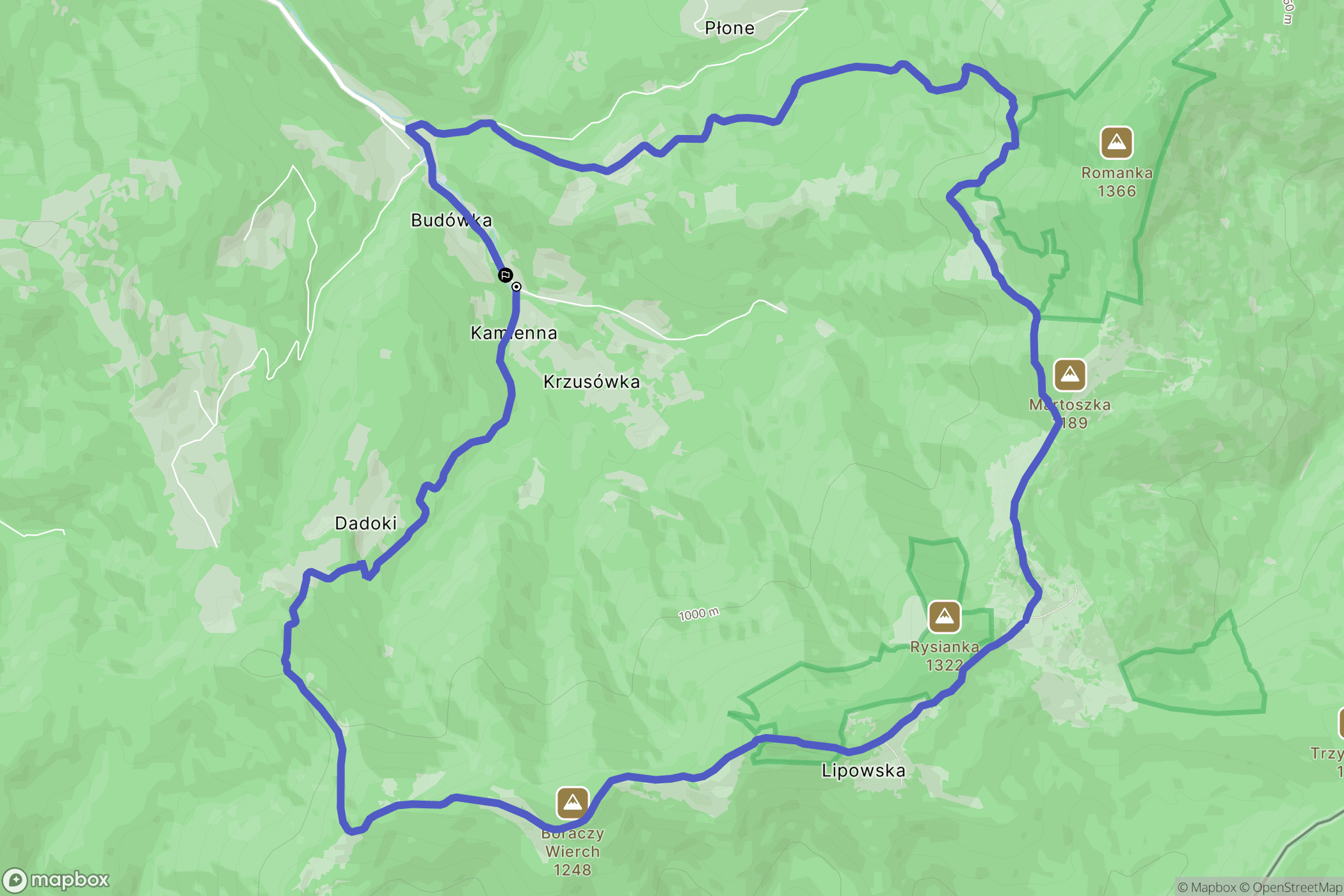 Żabnica: mapa trasy - Poland