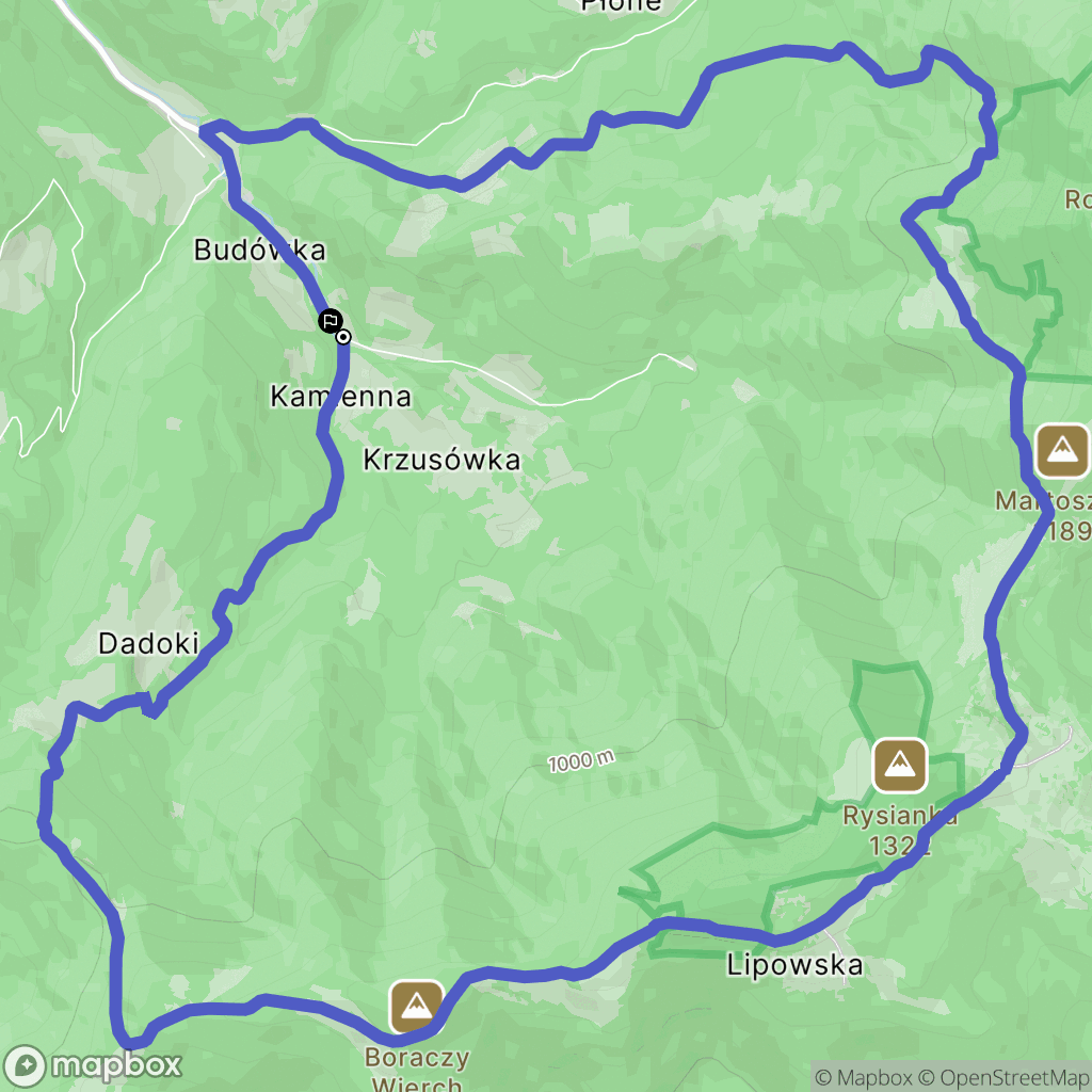 Żabnica: mapa trasy - Poland