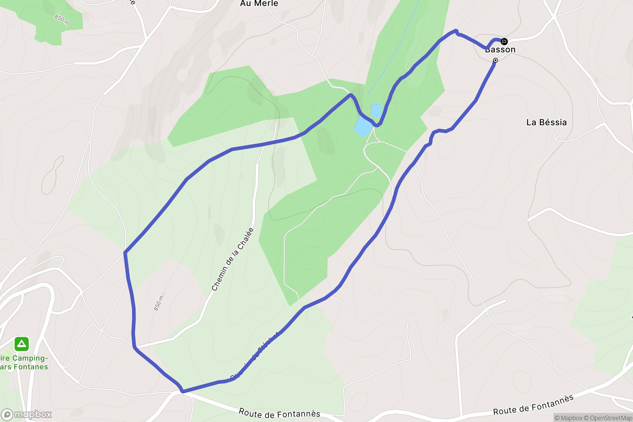 Saint-Christo-en-Jarez : carte du parcours de randonnée - France