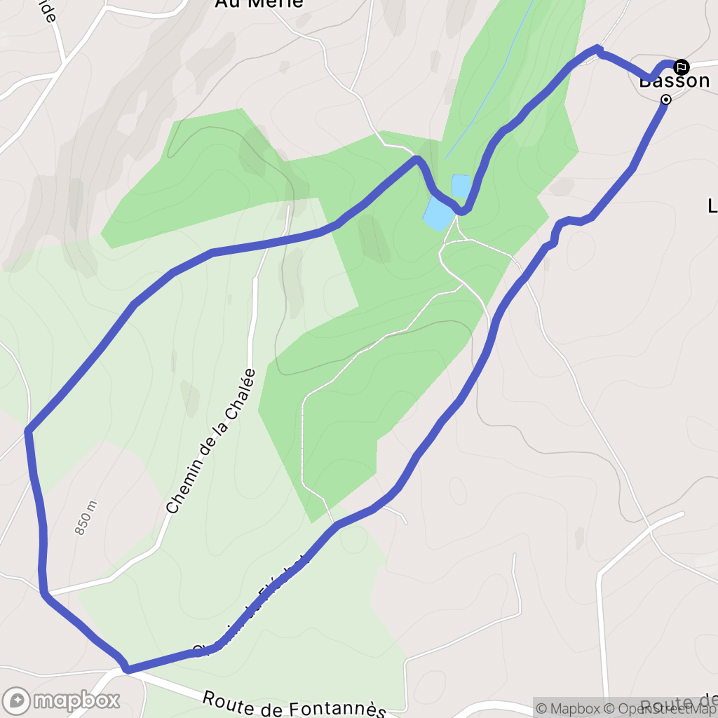 Saint-Christo-en-Jarez : carte du parcours de randonnée - France