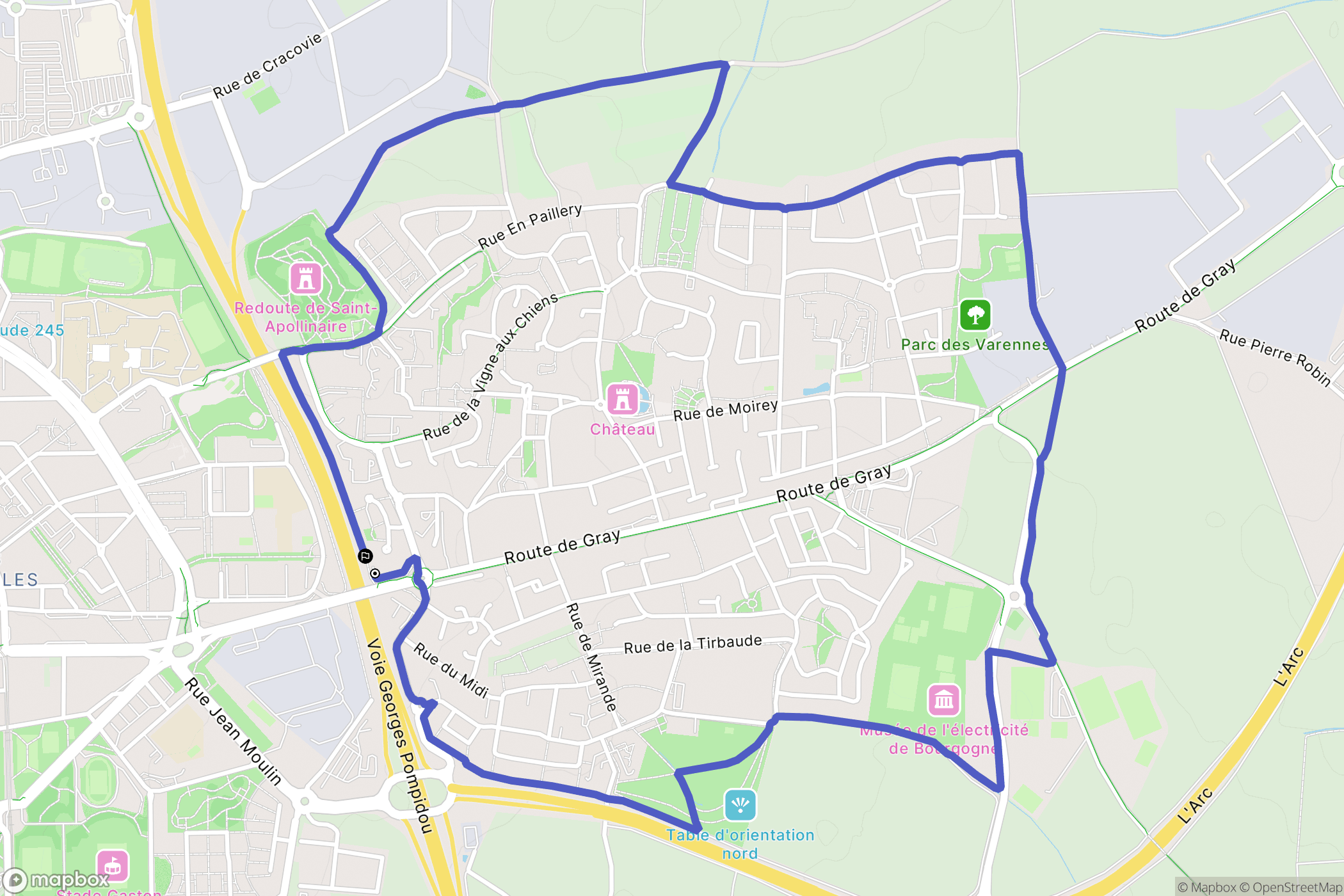 Saint-Apollinaire : carte du parcours de randonnée - France