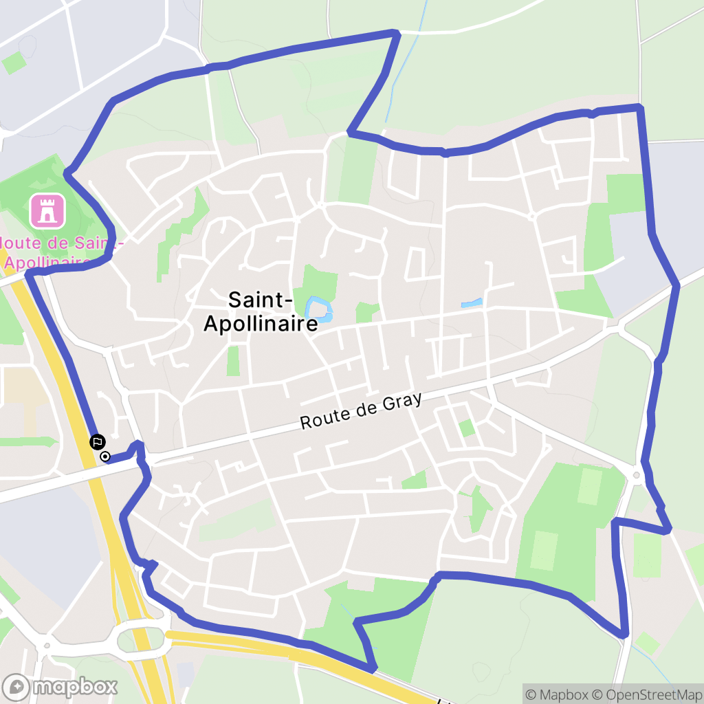 Saint-Apollinaire : carte du parcours de randonnée - France