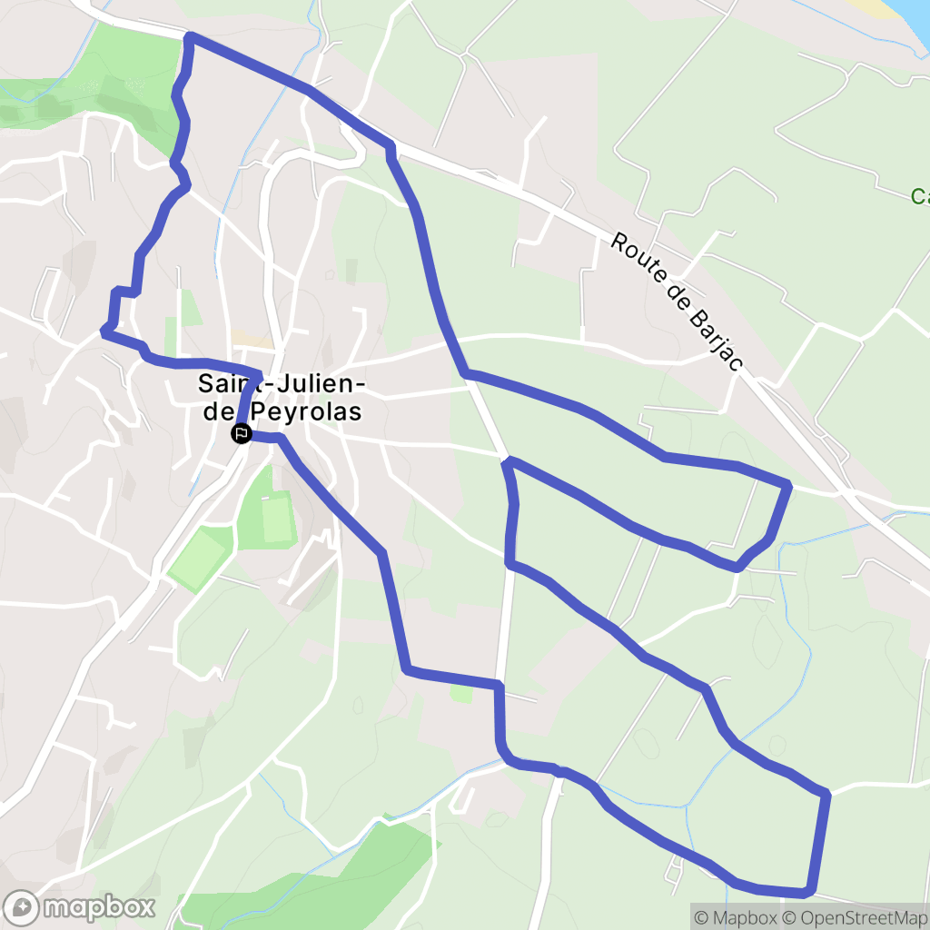 Saint-Julien-de-Peyrolas : carte du parcours de randonnée - France