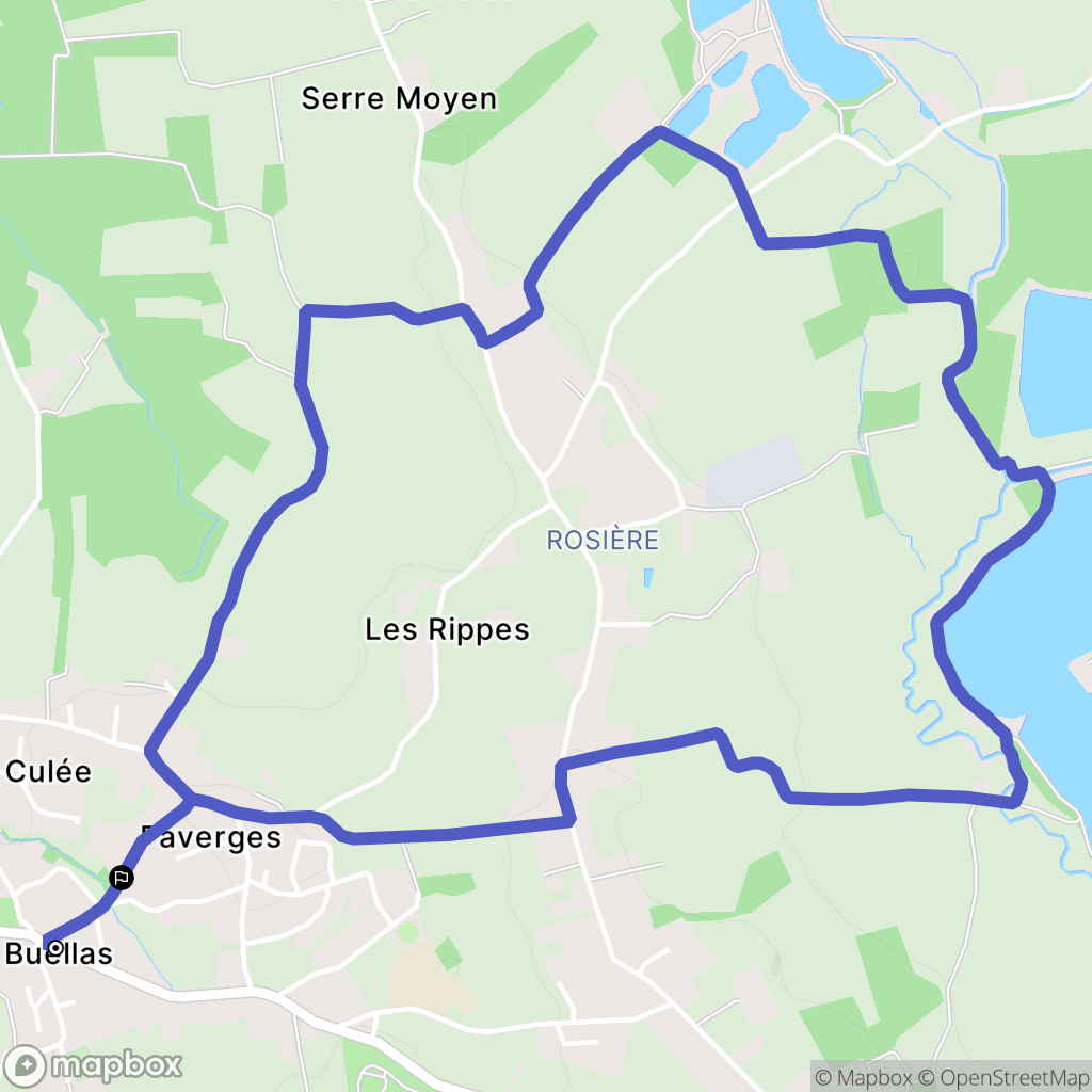 Buellas : carte du parcours de randonnée - France
