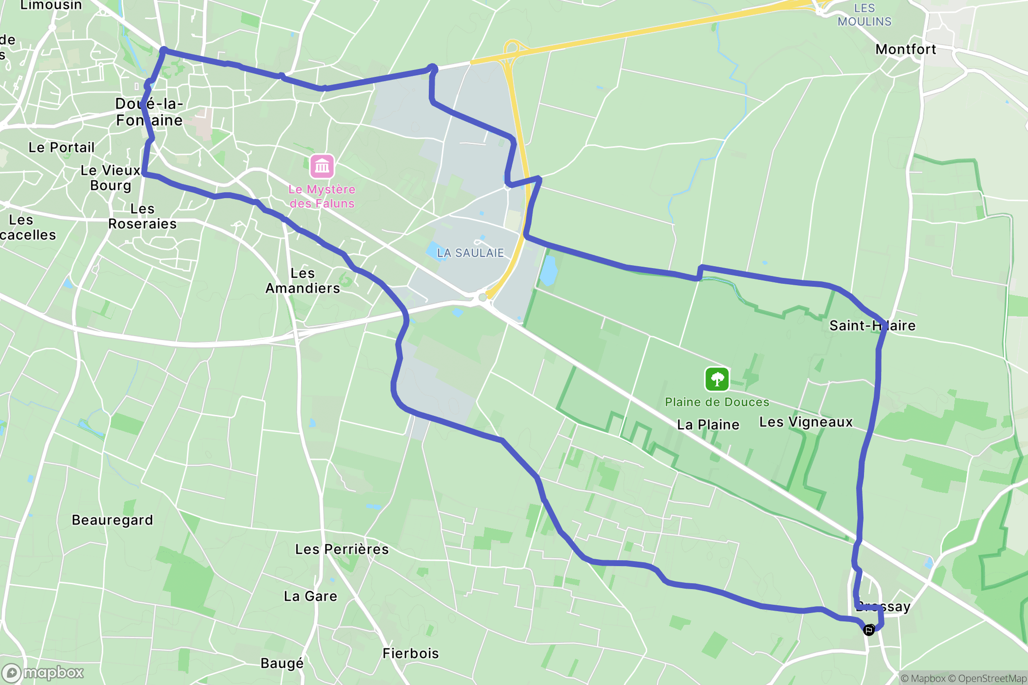 Brossay : carte du parcours de randonnée - France