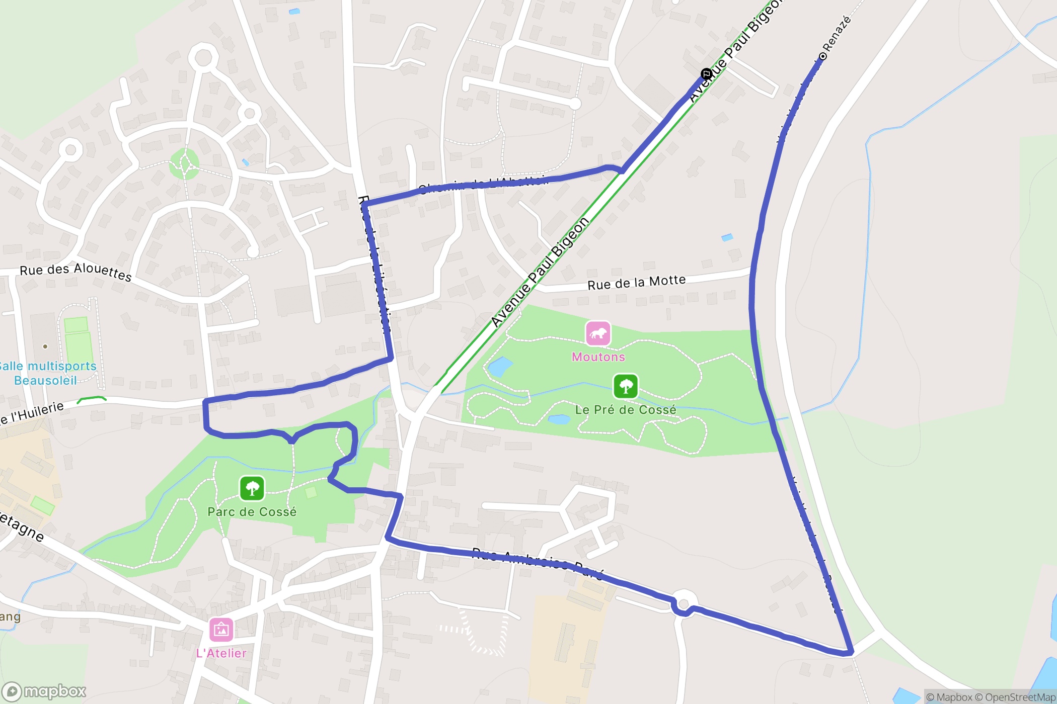 Cossé-le-Vivien : carte du parcours de randonnée - France
