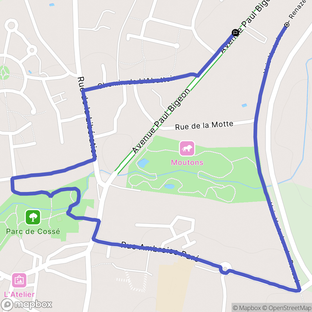 Cossé-le-Vivien : carte du parcours de randonnée - France