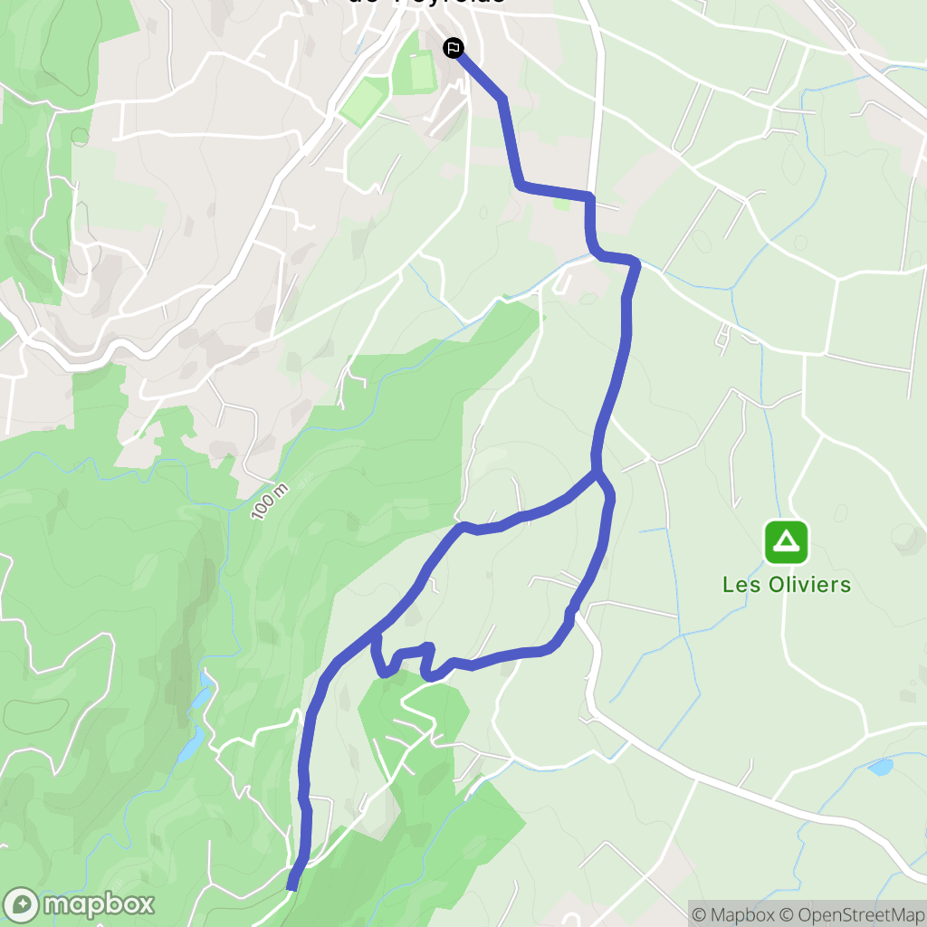 Saint-Julien-de-Peyrolas : carte du parcours de randonnée - France