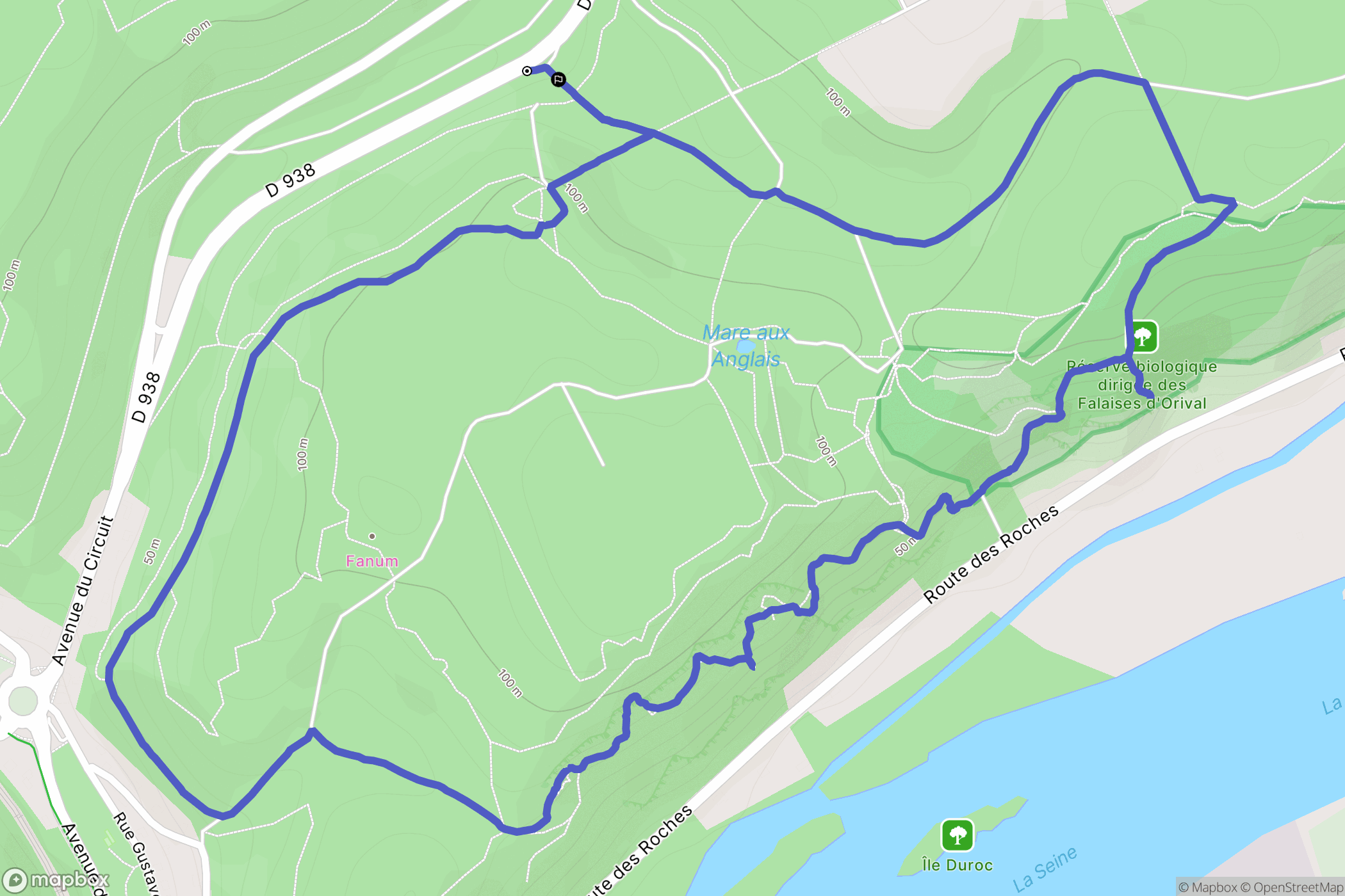 Orival : carte du parcours de randonnée - France