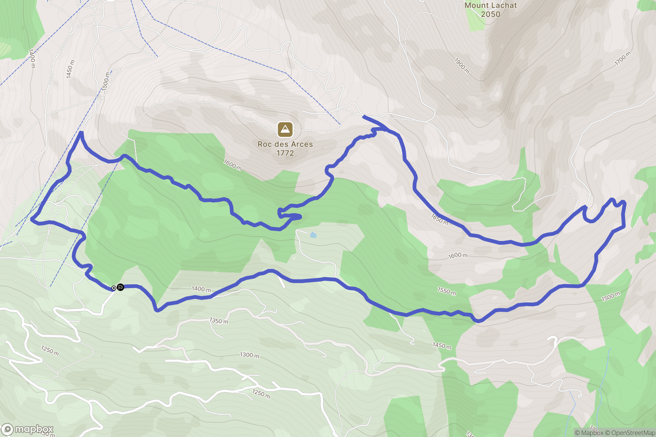 Le Grand-Bornand : carte du parcours de randonnée - France