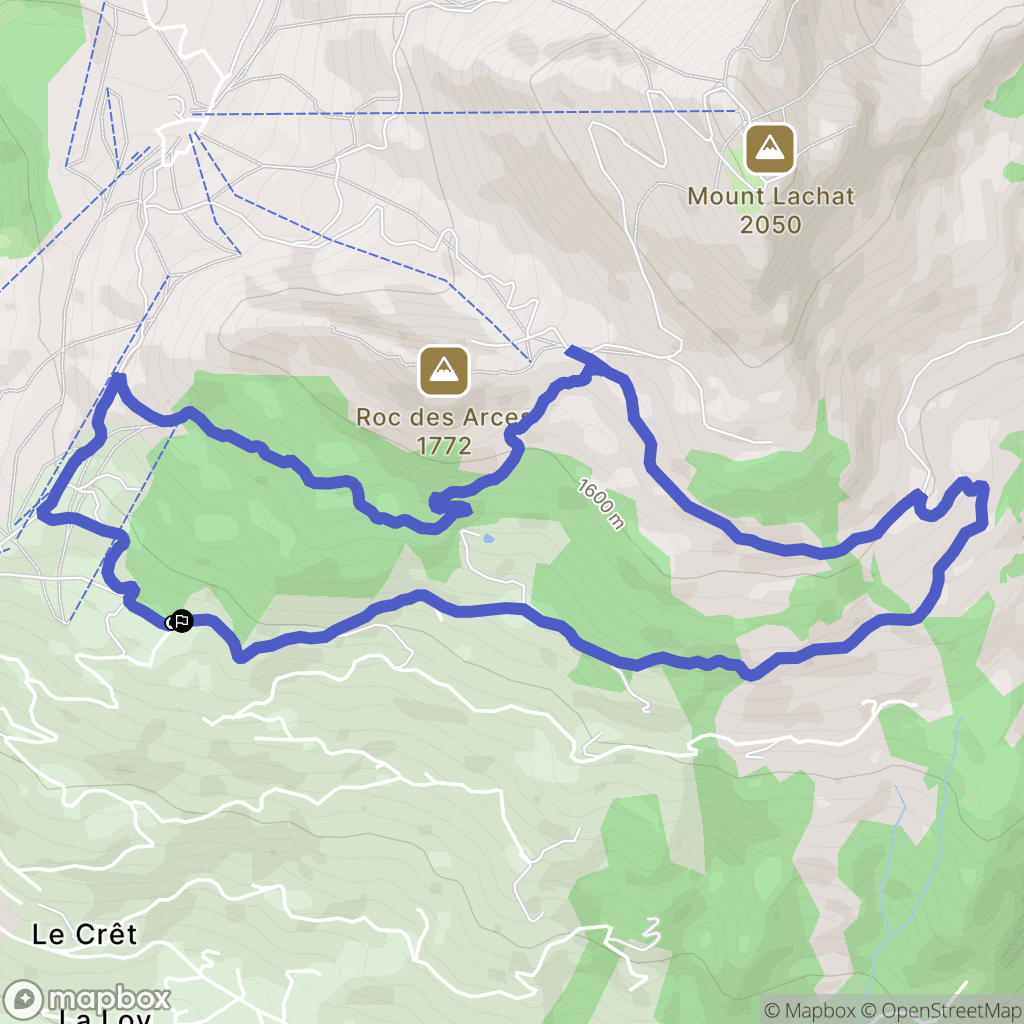 Le Grand-Bornand : carte du parcours de randonnée - France