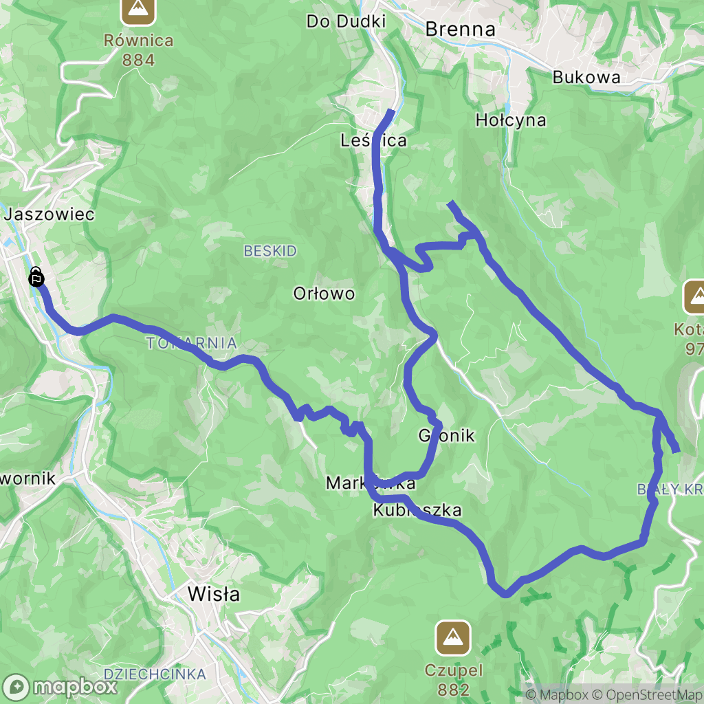 Ustroń: mapa trasy - Poland