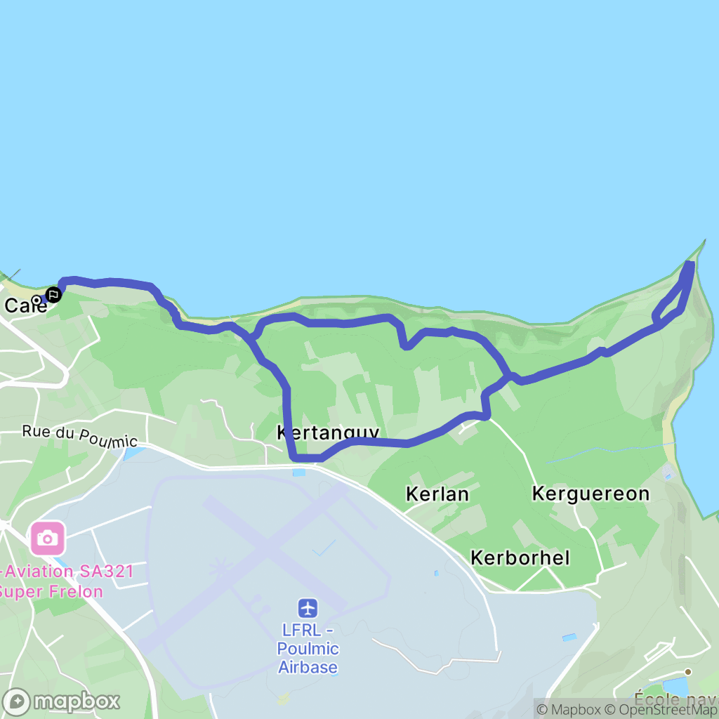 Lanvéoc : carte du parcours de randonnée - France
