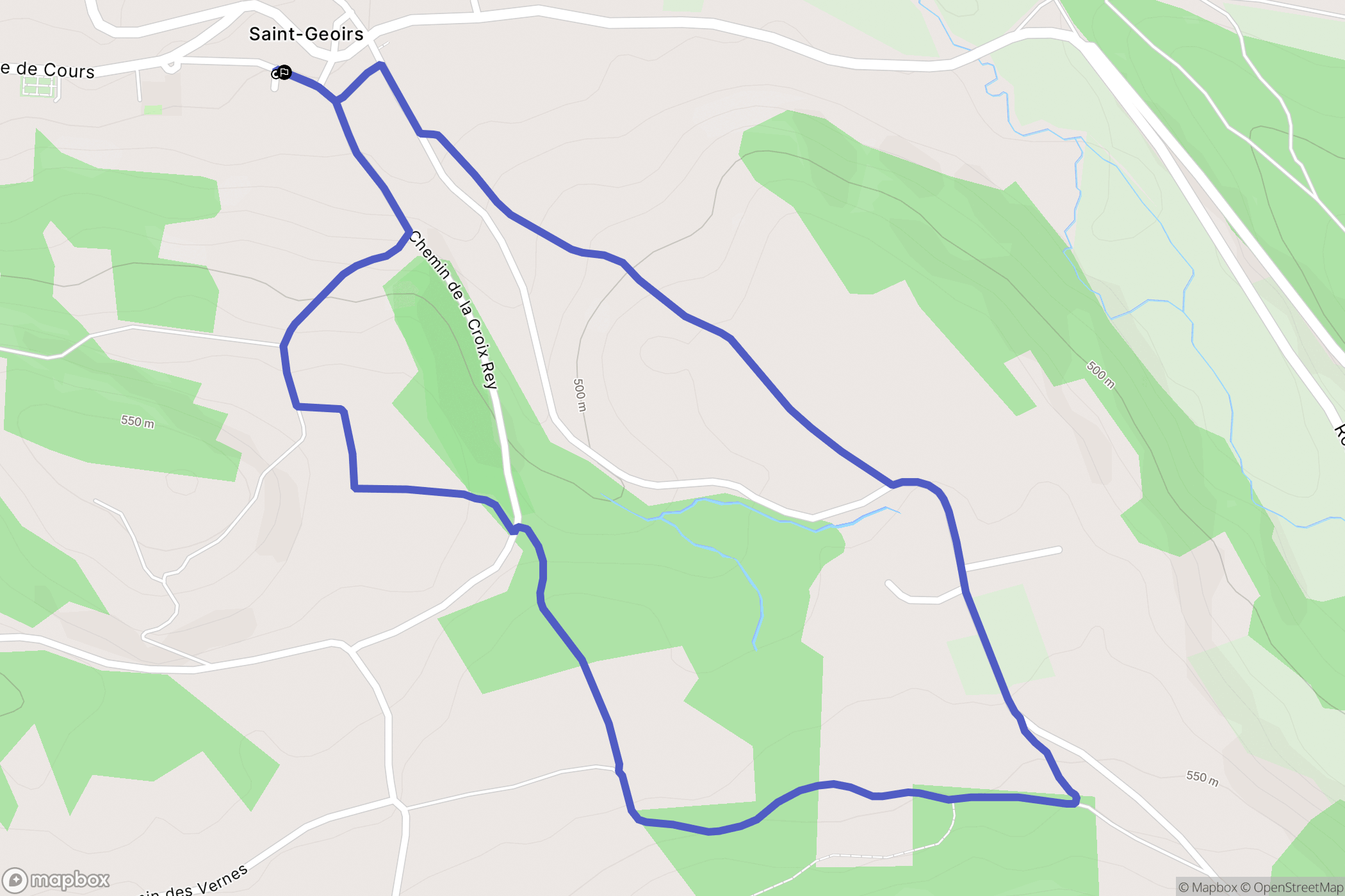Saint-Geoirs : carte du parcours de randonnée - France