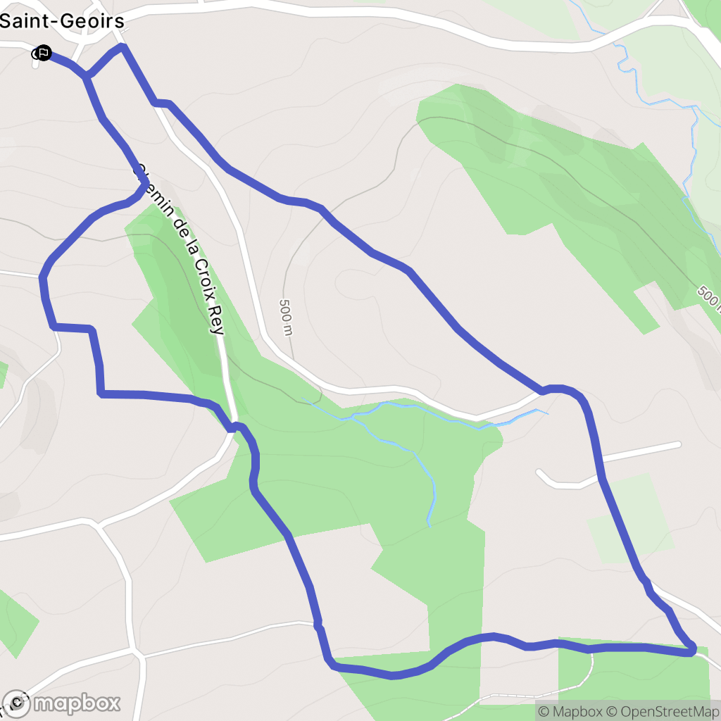 Saint-Geoirs : carte du parcours de randonnée - France