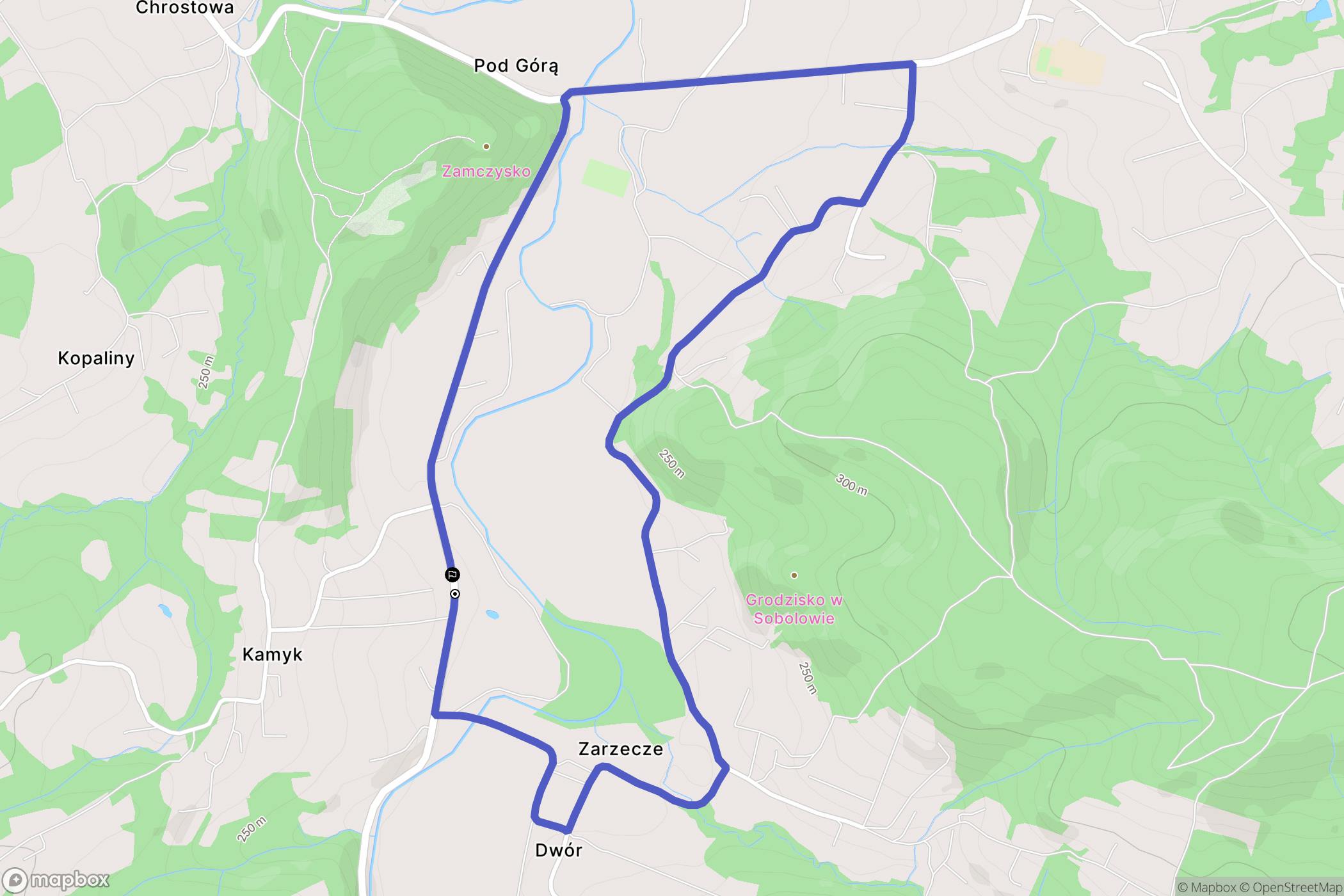 Kamyk: mapa trasy - Poland