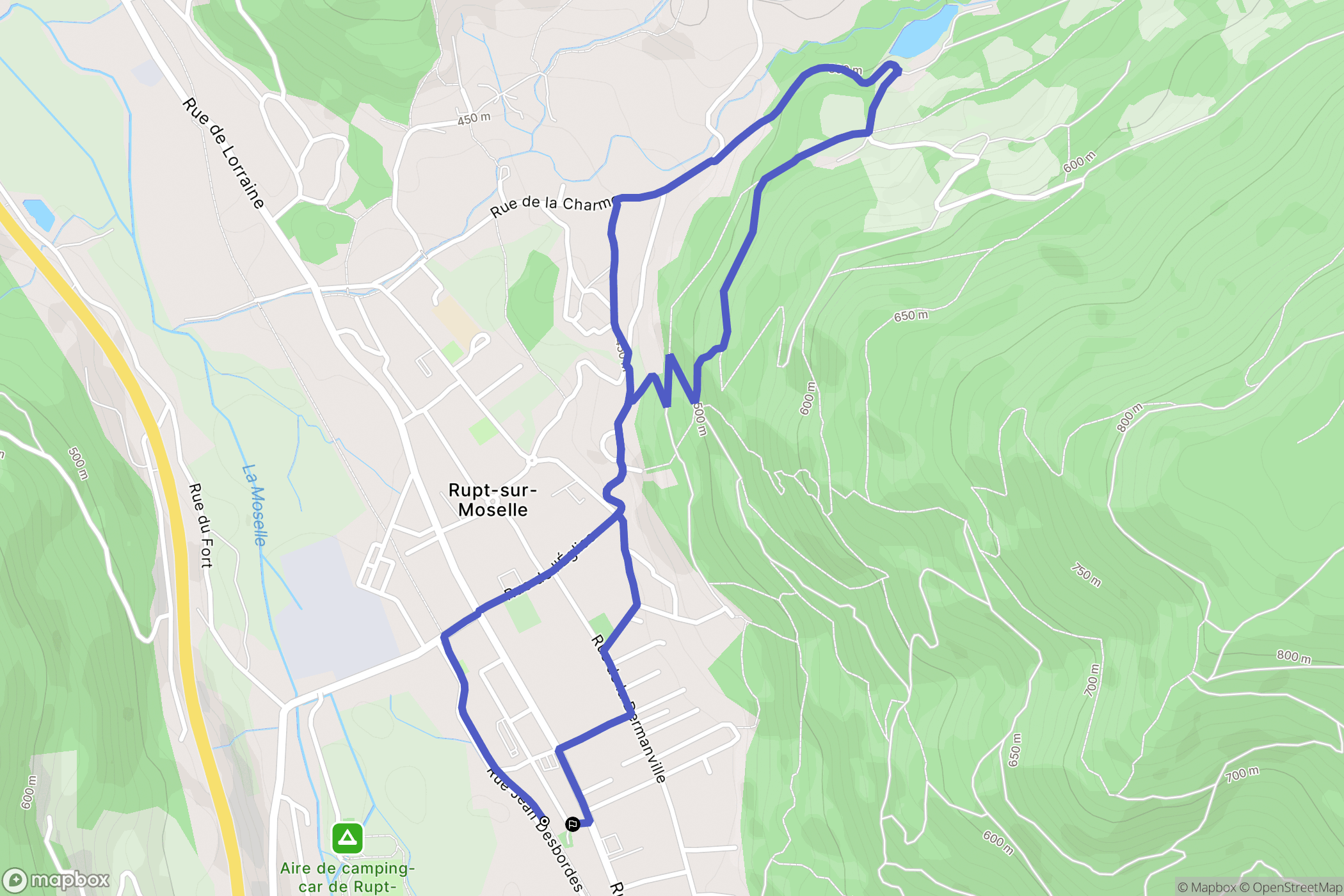 Rupt-sur-Moselle : carte du parcours de randonnée - France
