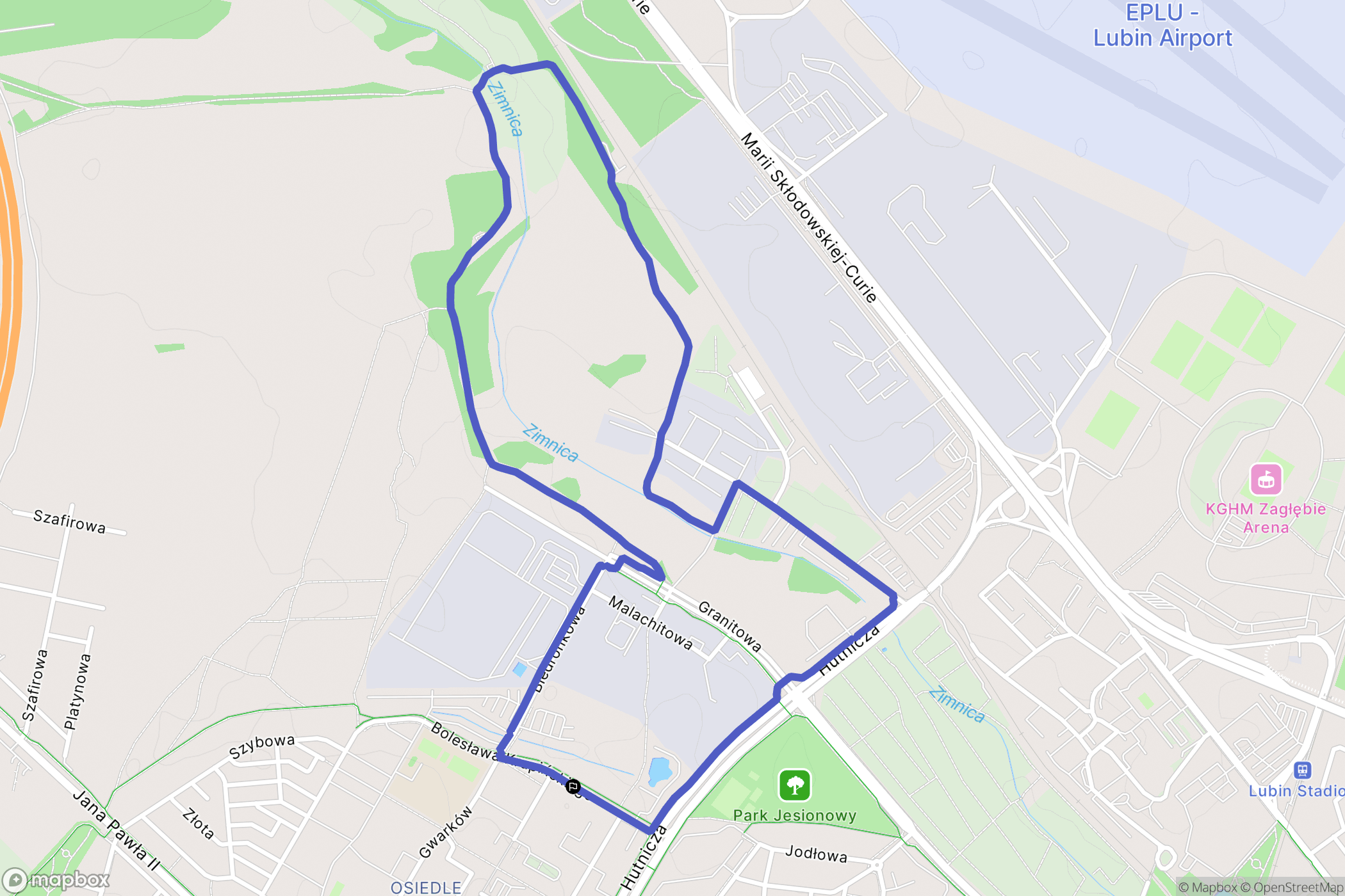Lubin: mapa trasy - Poland