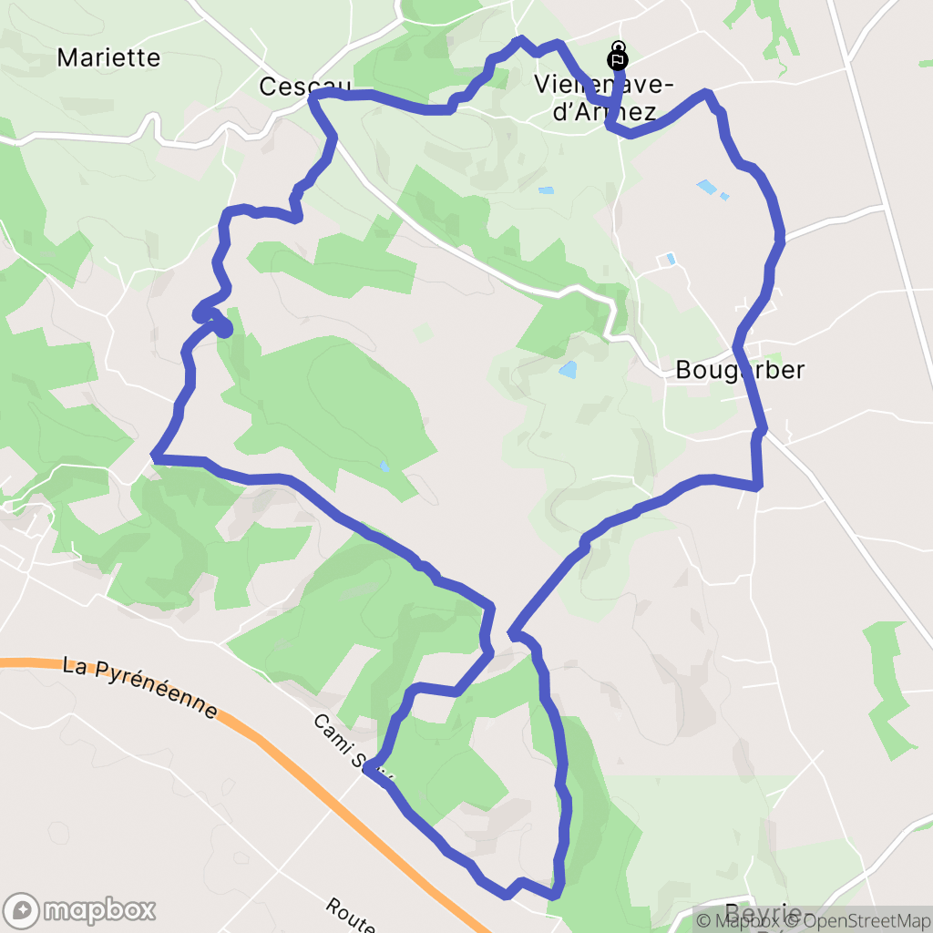 Viellenave-d'Arthez : carte du parcours de randonnée - France